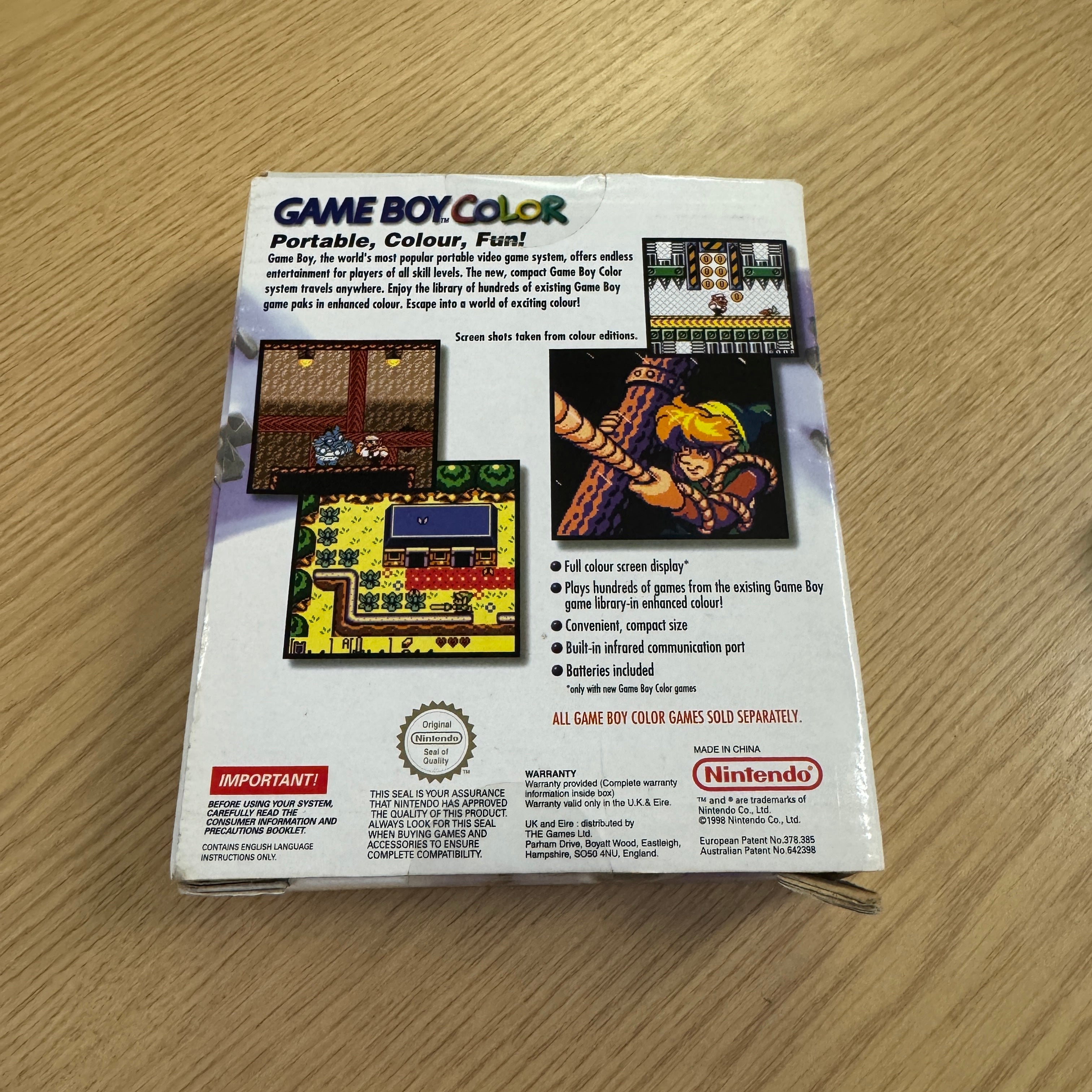 Purple Nintendo Game Boy Color boxed