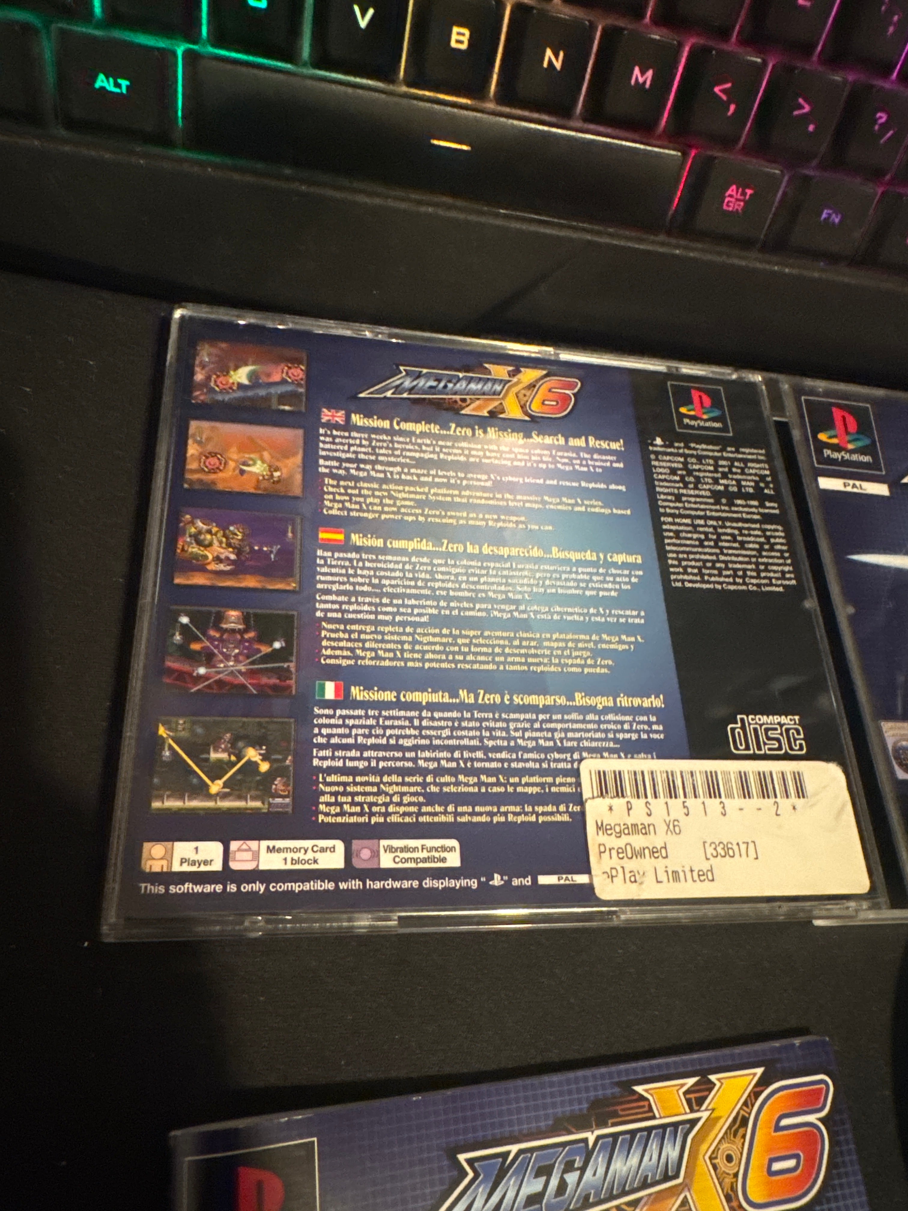 Mega Man X6 Sony PS1 game