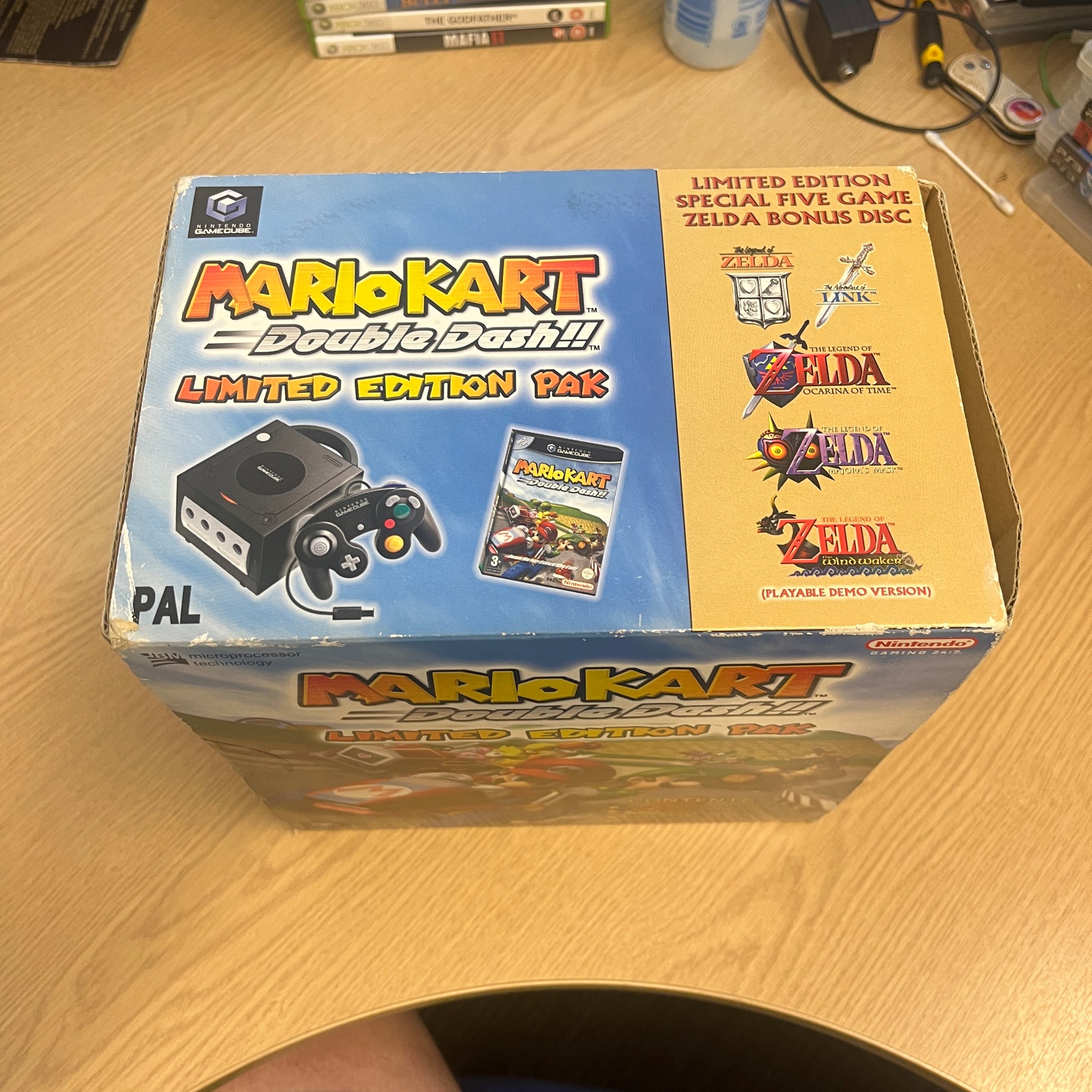 Mario kart GameCube console black boxed
