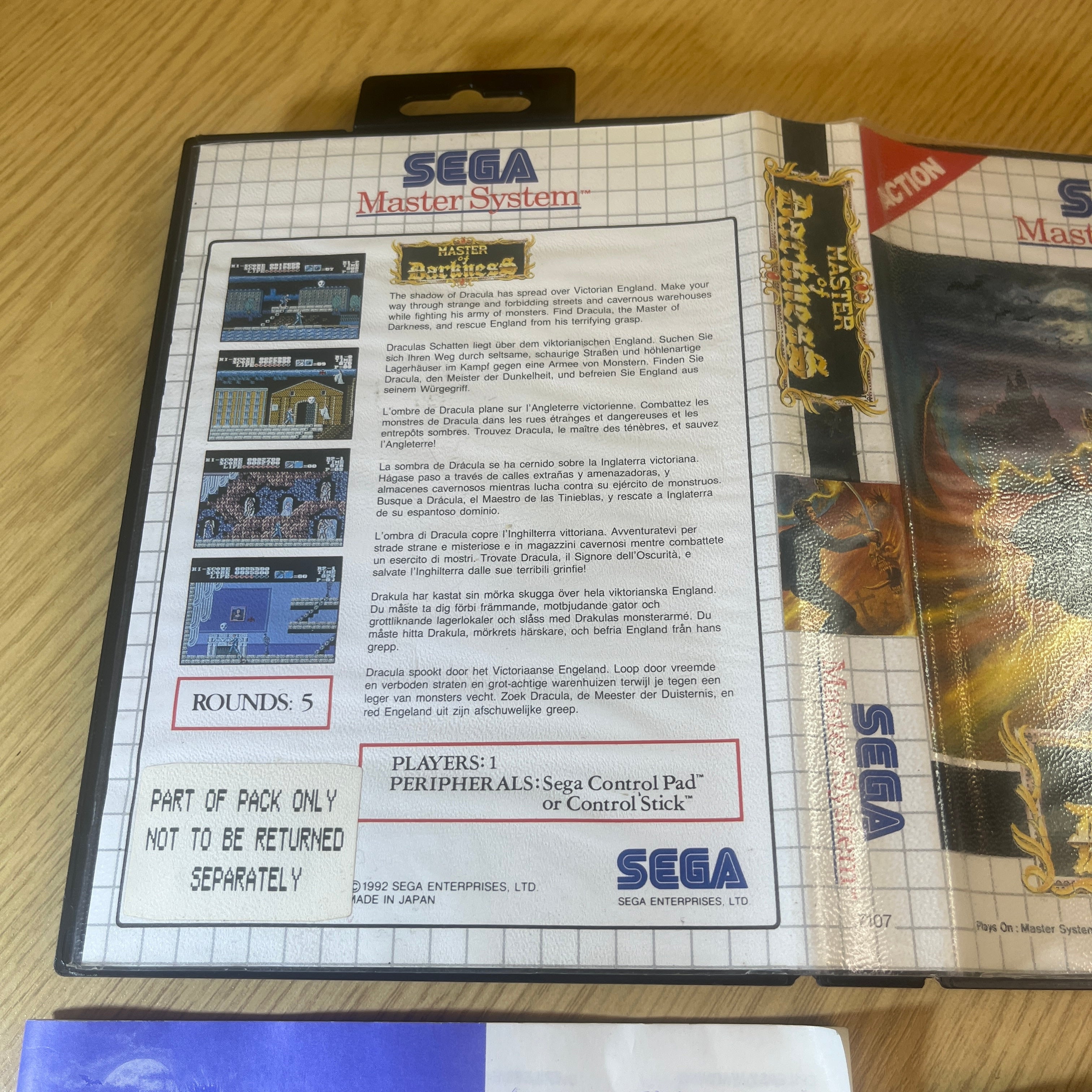 Master of Darkness Sega master system game