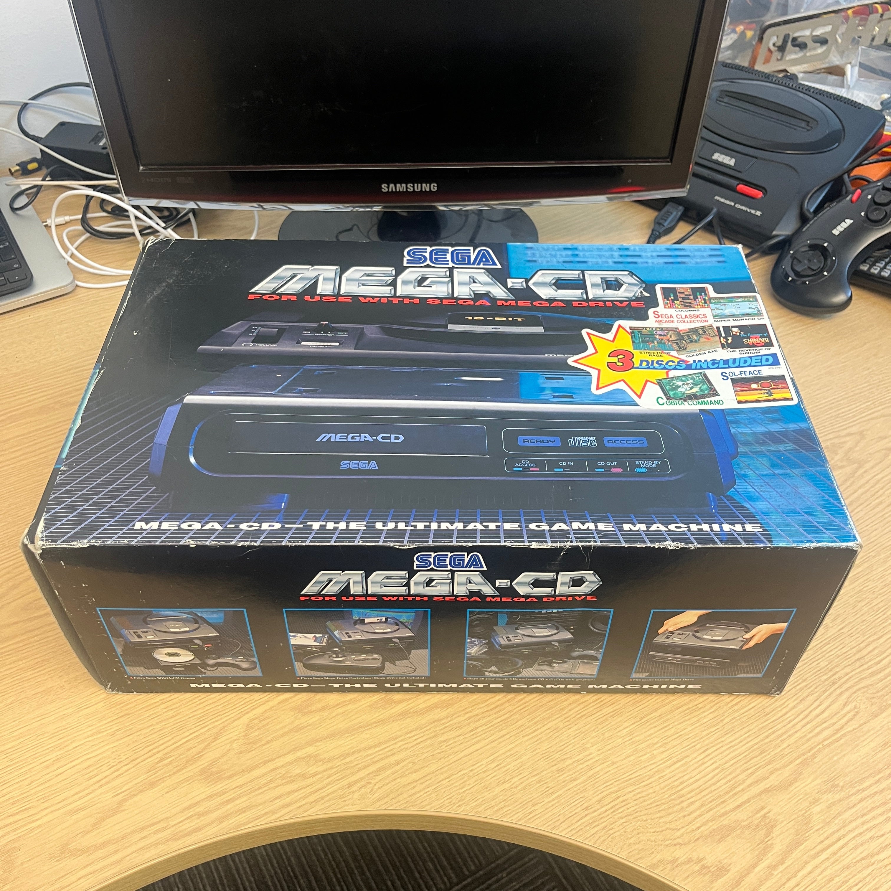 Sega Mega CD Model 1 plus Mega Drive console boxed