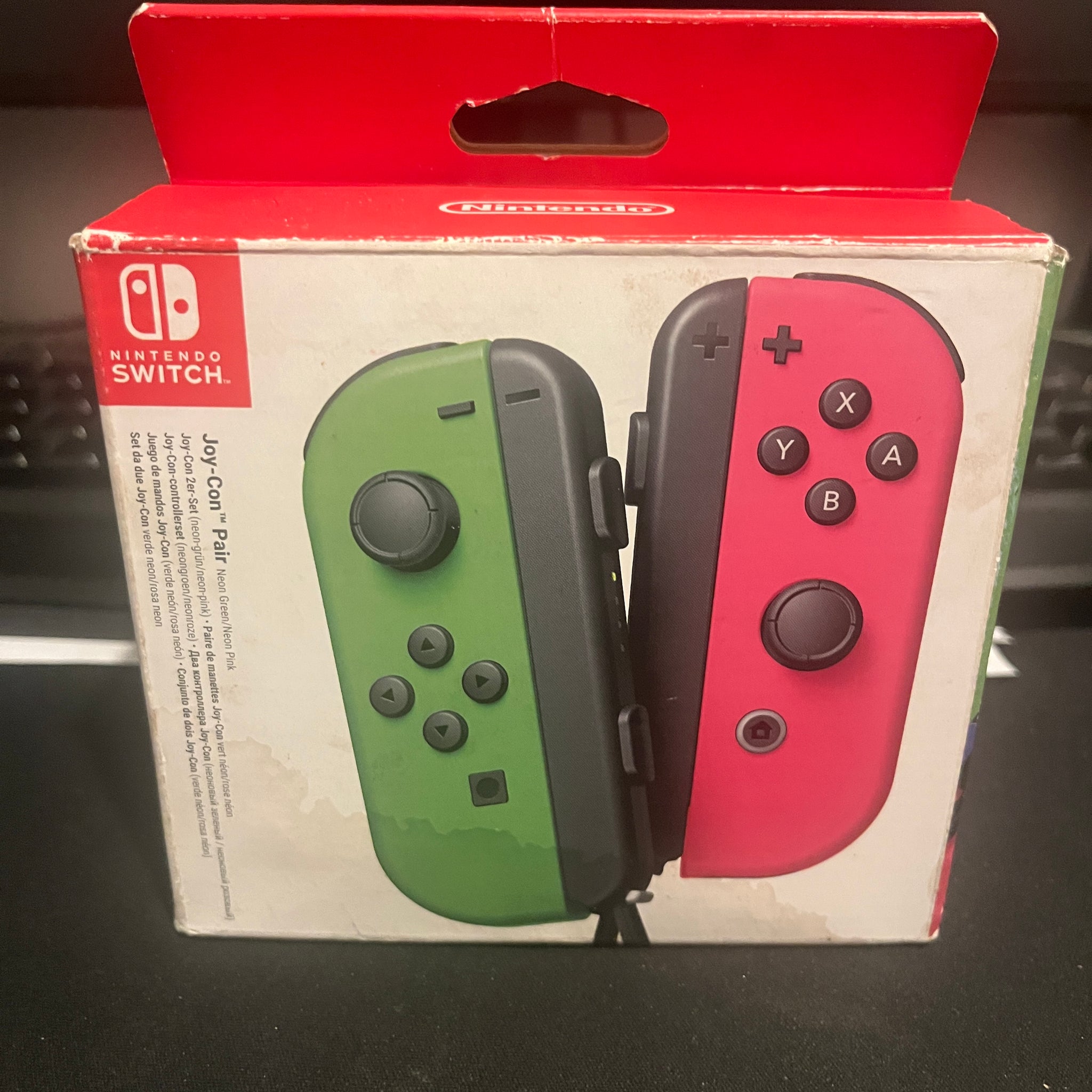 Nintendo switch joycon pack neon pink and green