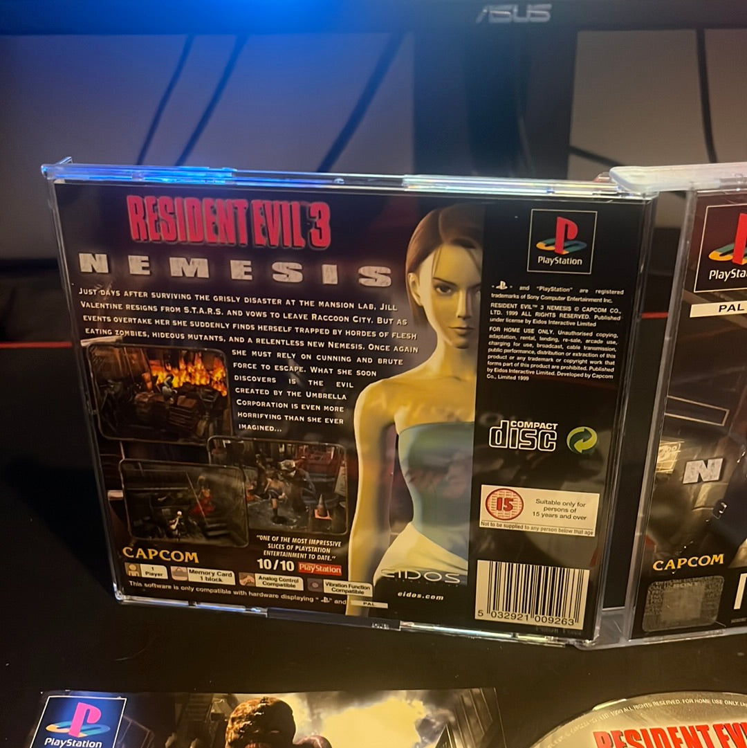 Resident evil 3 nemesis nr mint ps1 game