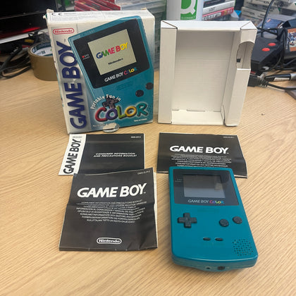 Teal game boy color boxed