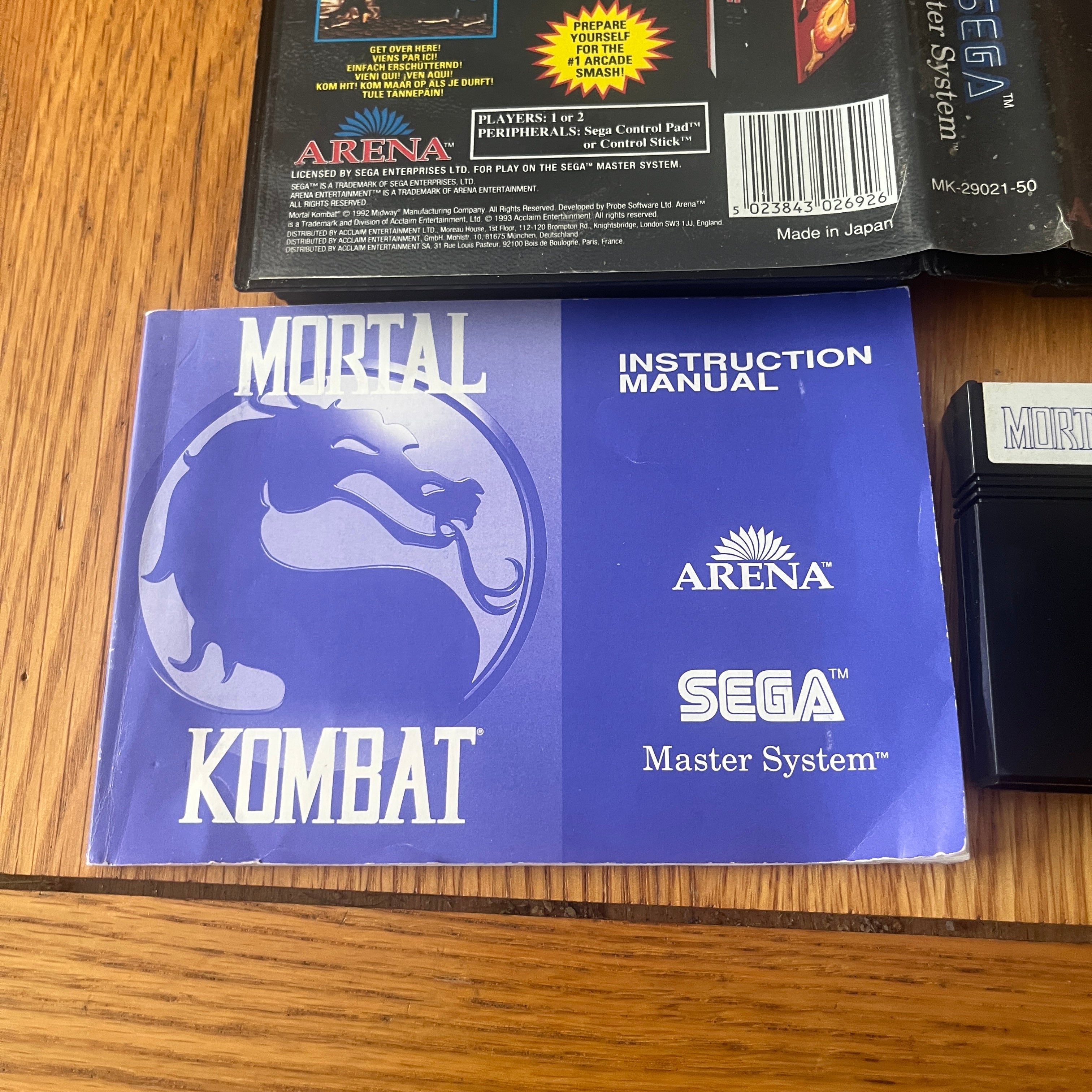 Mortal Kombat Sega Master System game