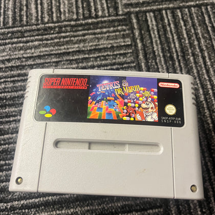 Tetris and Dr. Mario Snes game cart only
