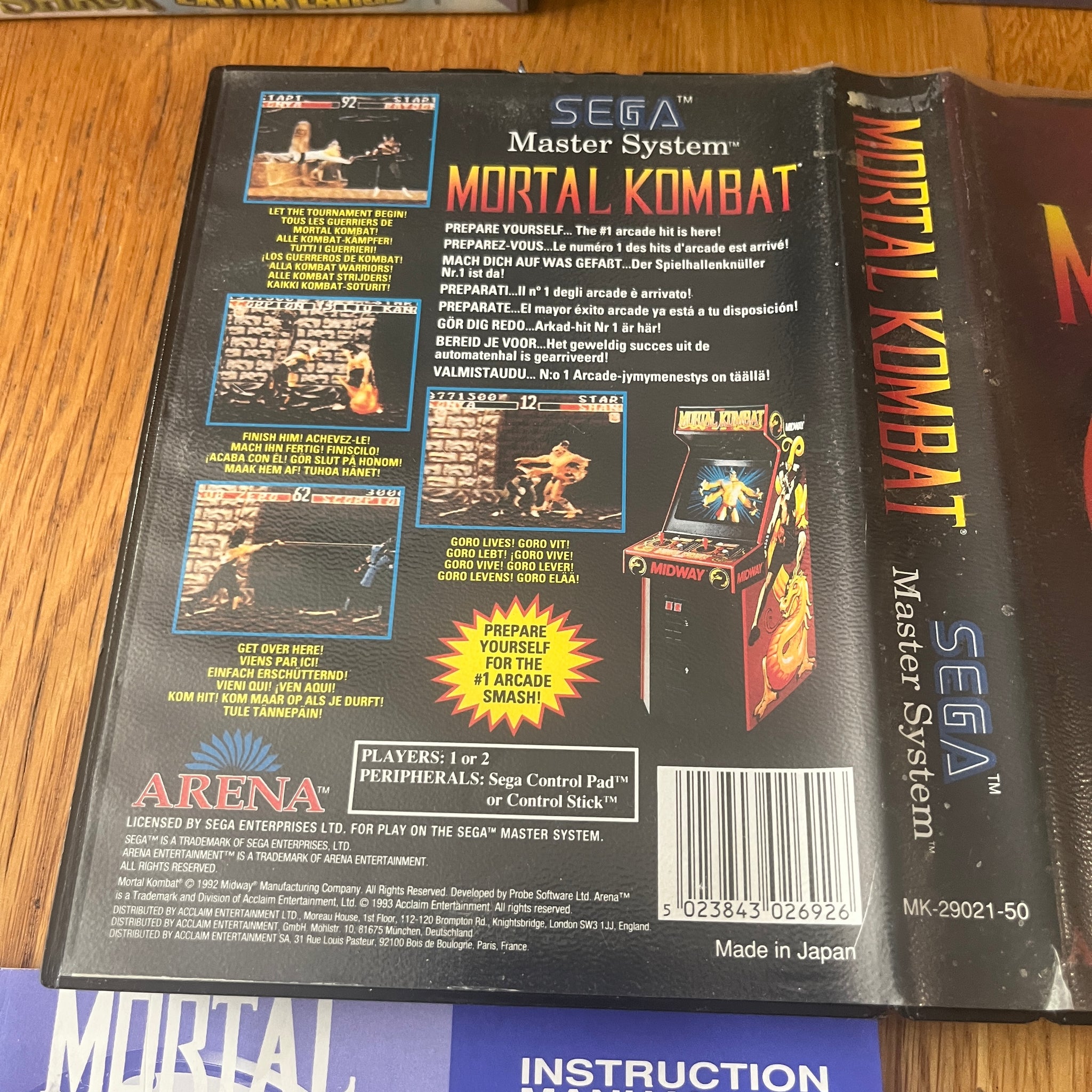 Mortal Kombat Sega Master System game