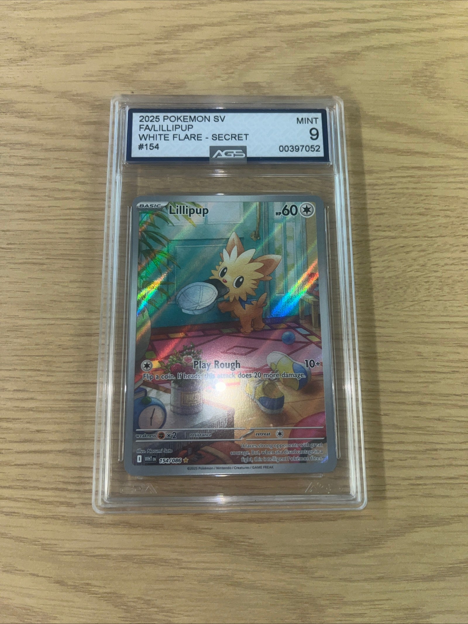 Pokemon Lillipup 154/086 white flare secret rare ags 9 graded – retro game  store uk