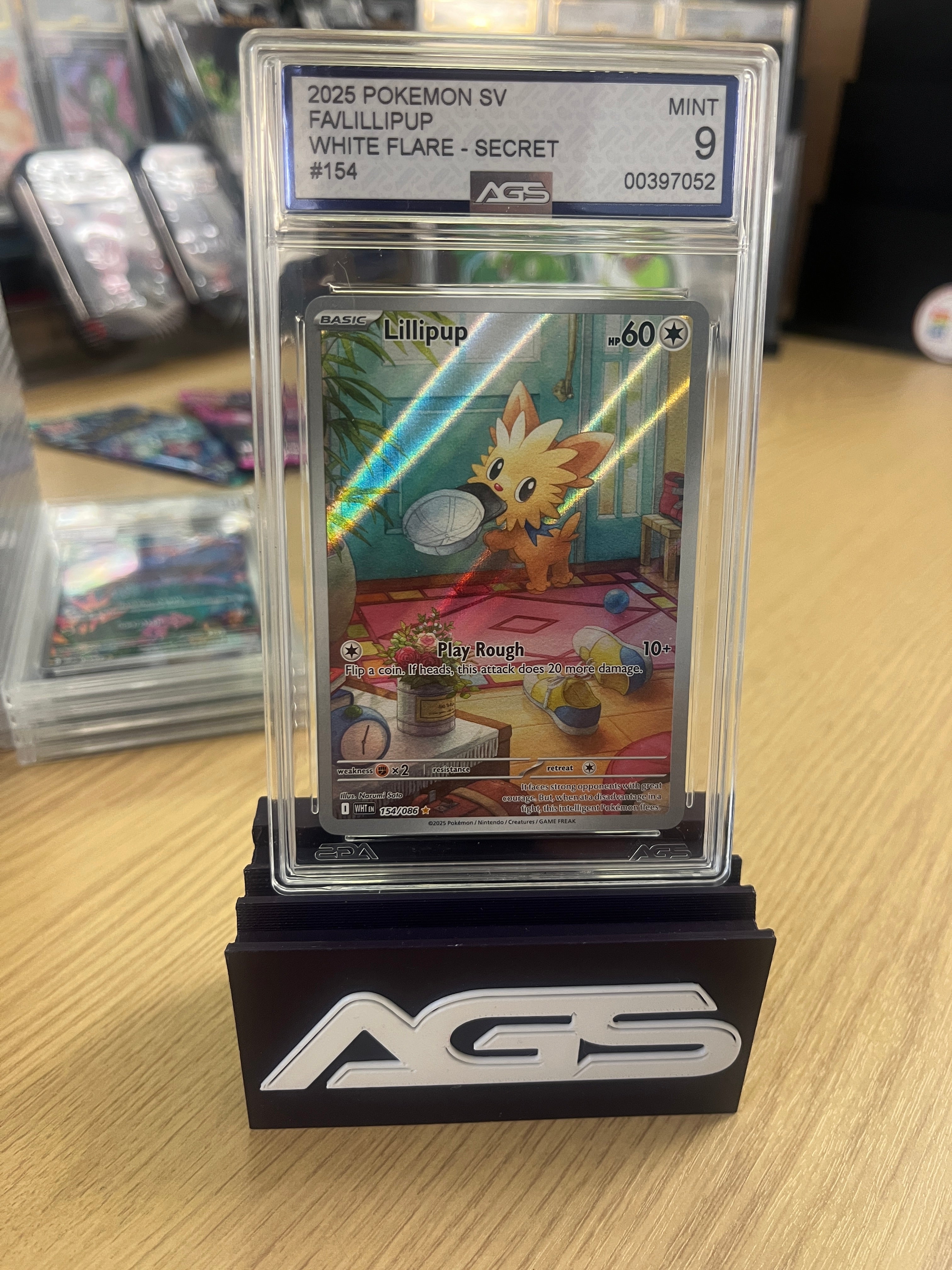 Pokemon Lillipup 154/086 white flare secret rare ags 9 graded – retro game  store uk