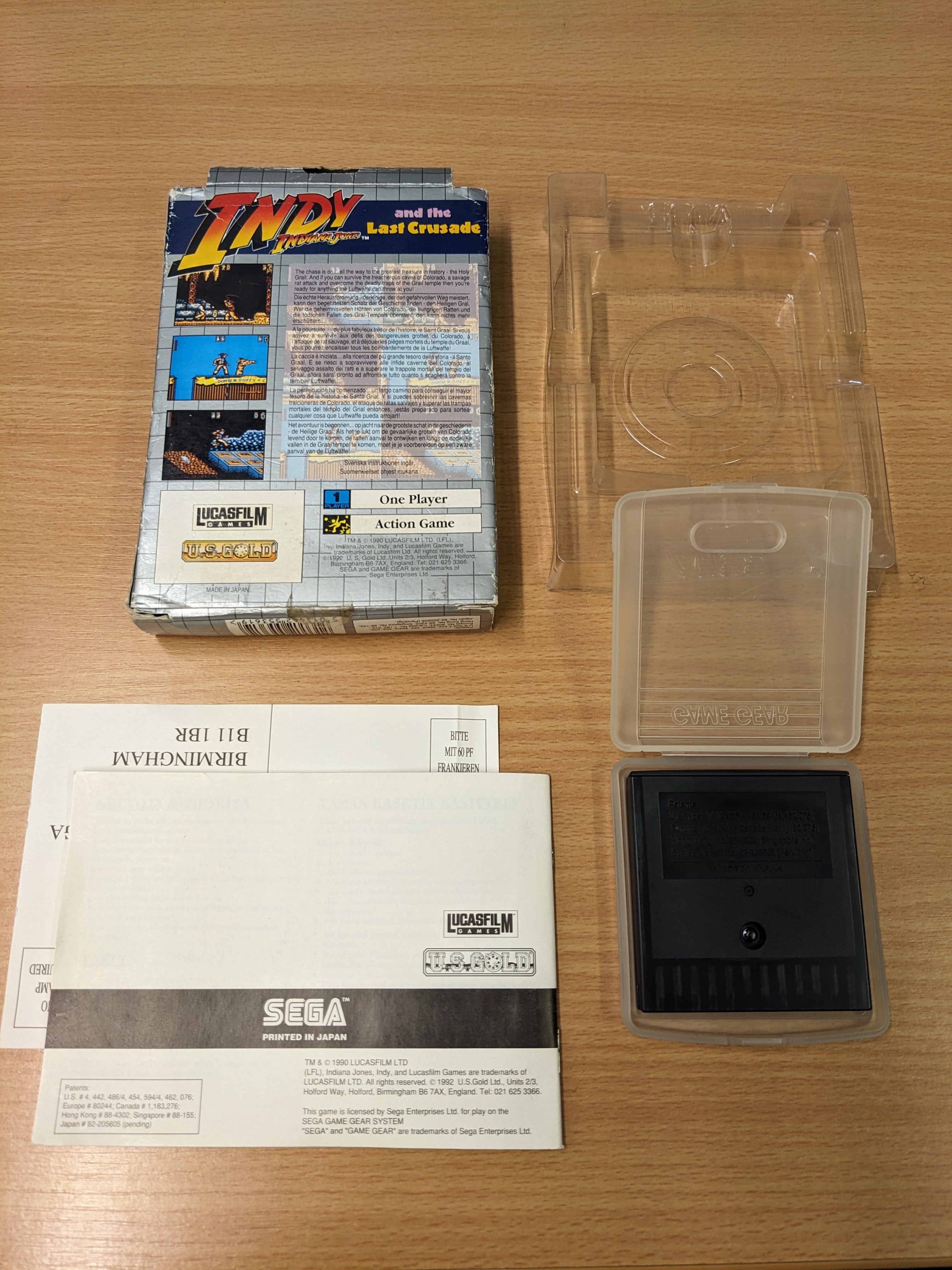 Jeu Sega Game Gear – Indiana Jones And The Last Crusade – Bon état – Origine Japon