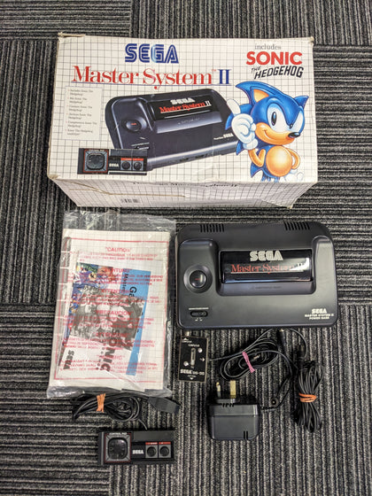 Sega Master System II Console boxed with Sonic The Hedgehog built-in