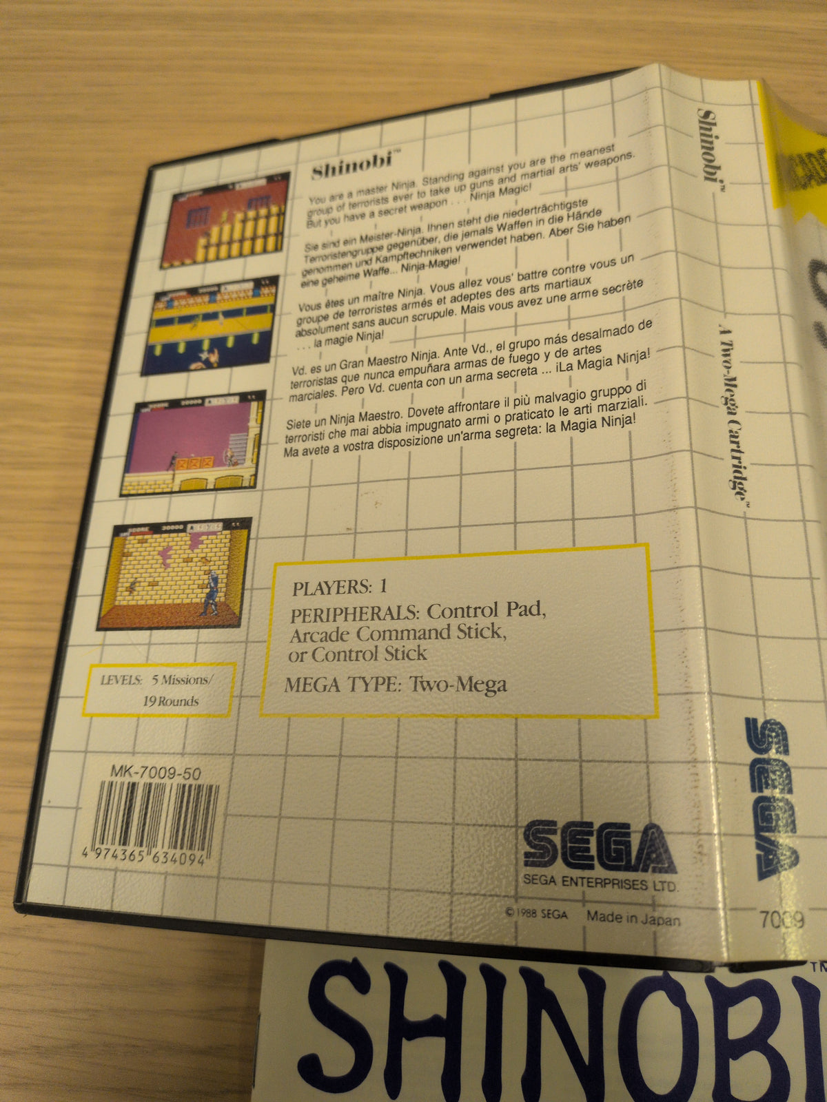 Shinobi Sega Master System game