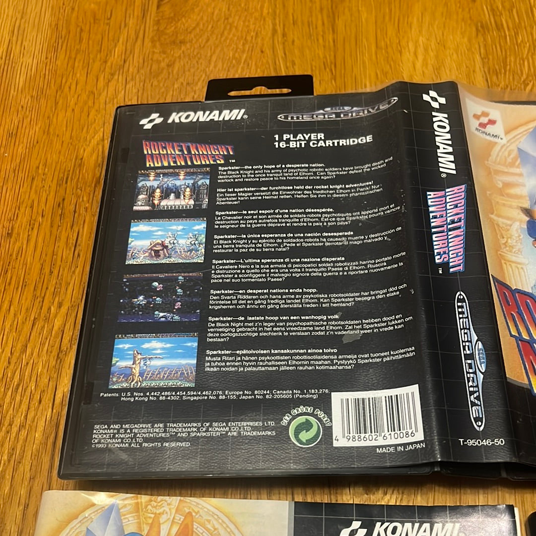 Rocket Knight Adventures Sega Mega Drive game complete