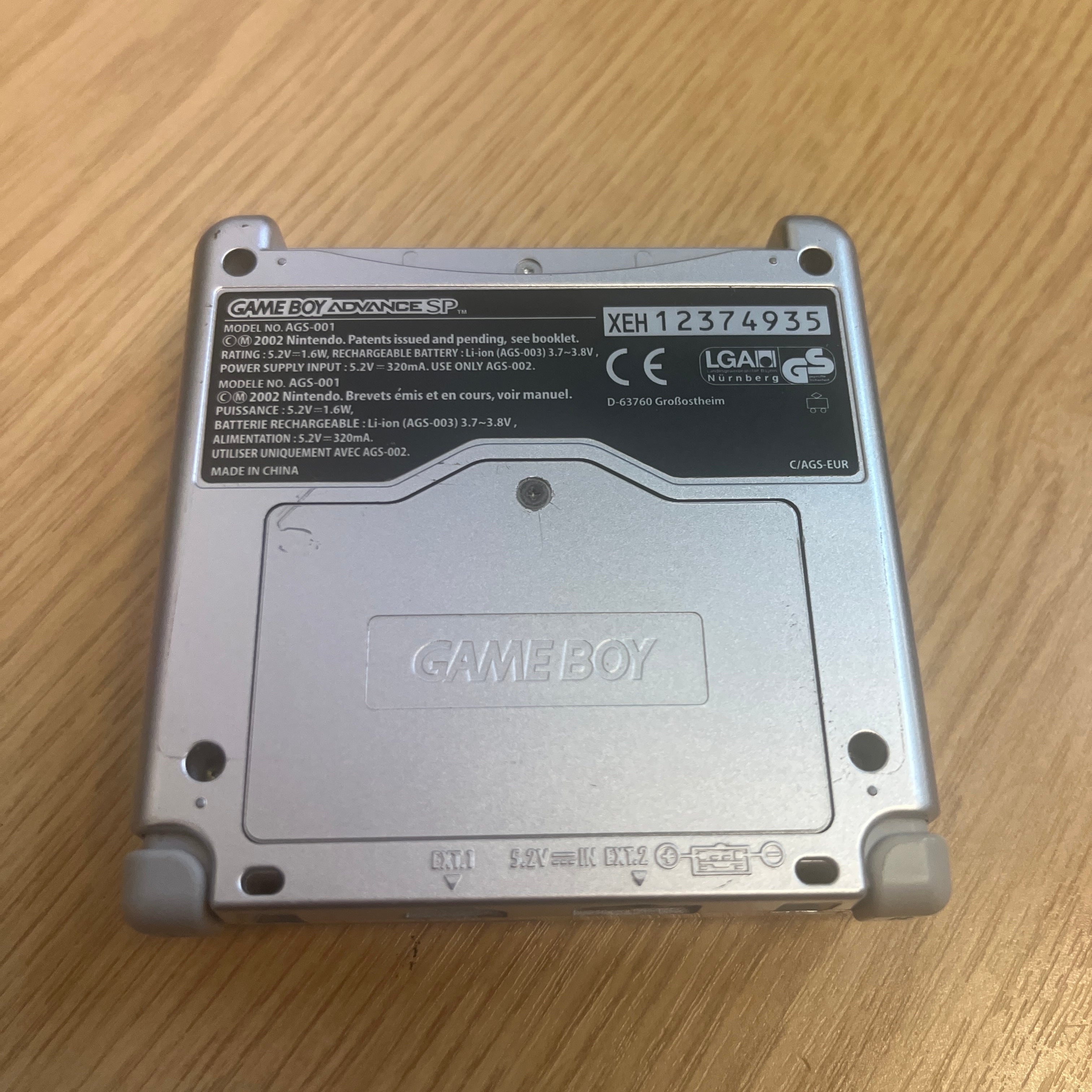 Nintendo Game Boy Advance SP GBA Console Silver handheld