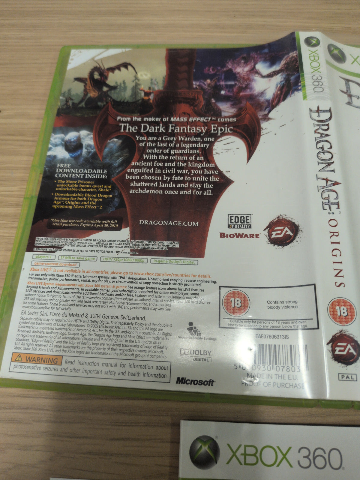 Dragon Age Origins Xbox 360 game