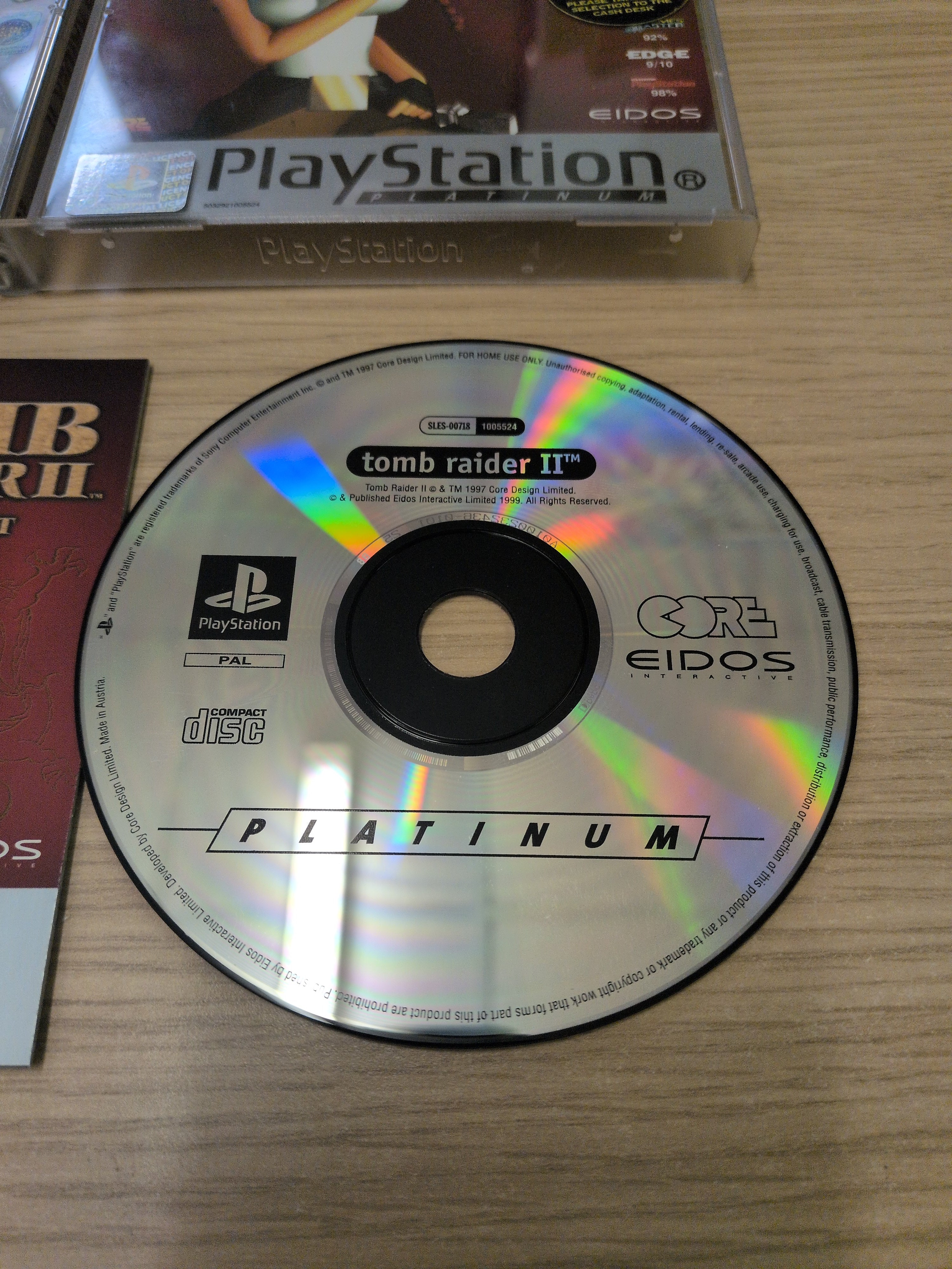 Tomb Raider II Platinum Sony PS1 game