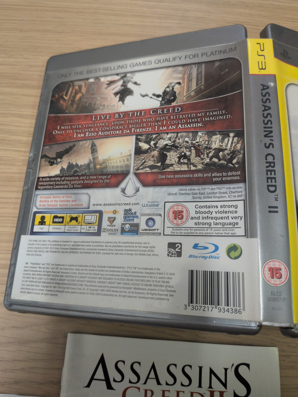 Assassin's Creed II Platinum Sony PS3 game