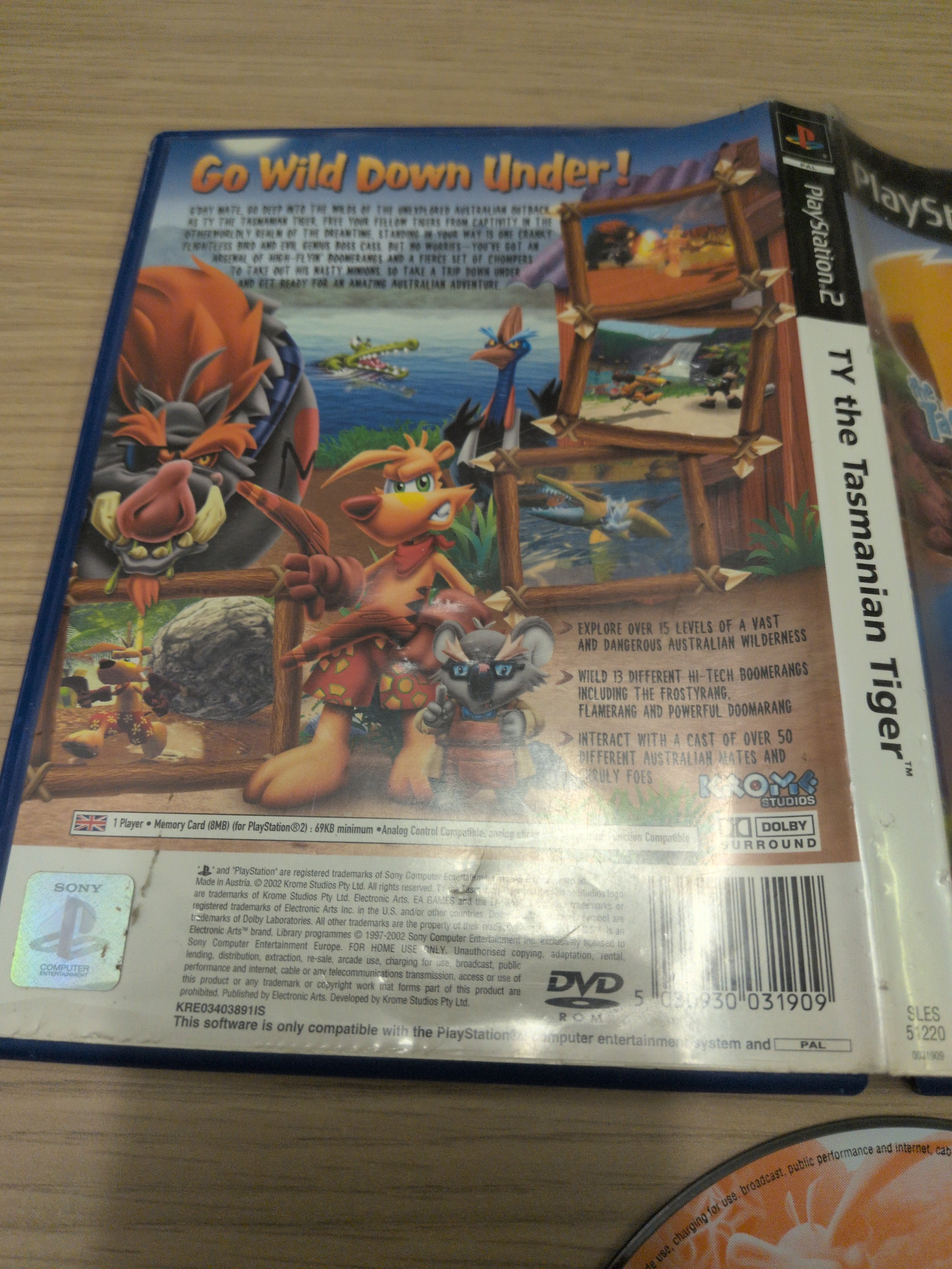 Ty The Tasmanian Tiger Sony PS2 game