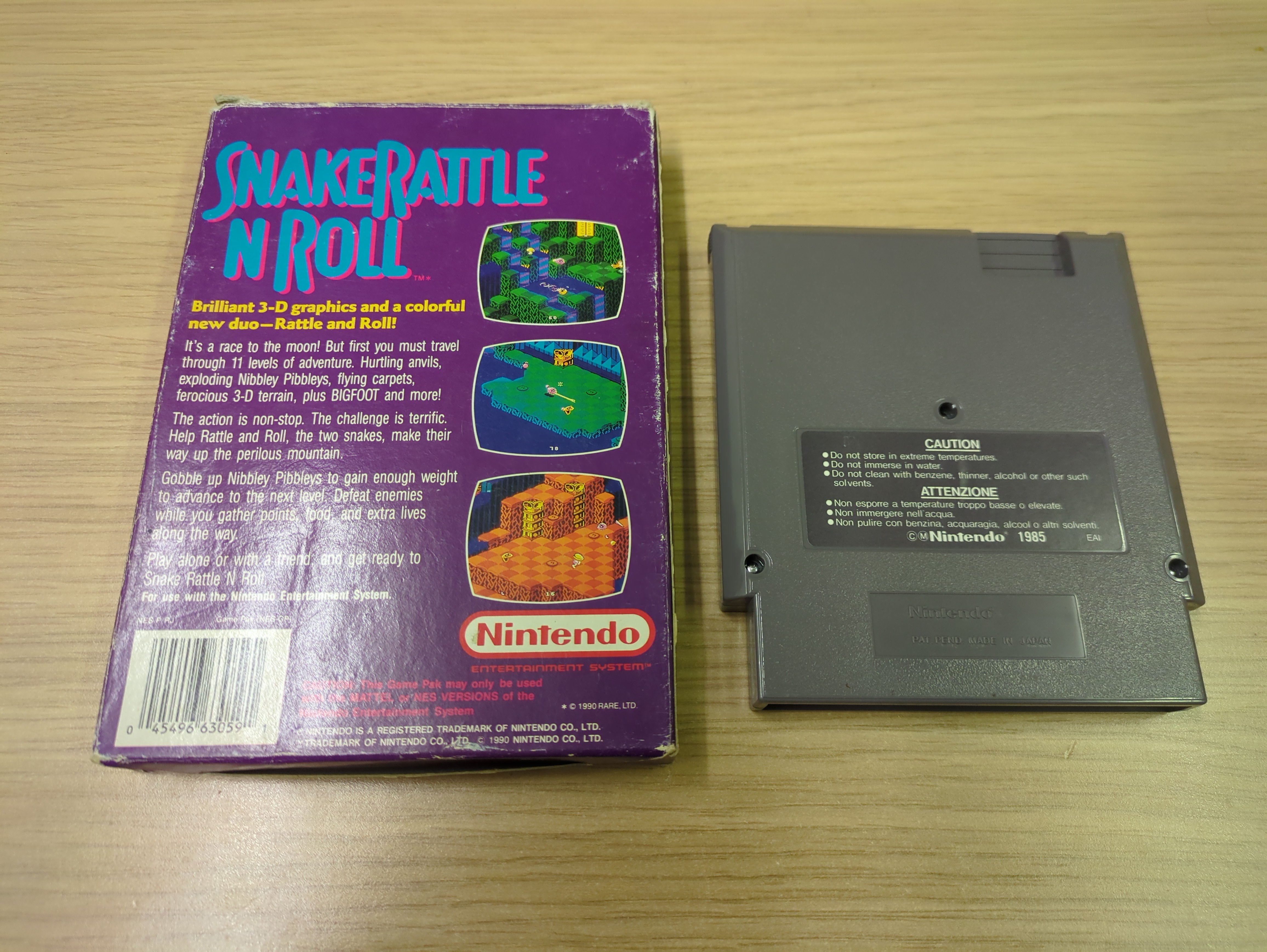 Snake Rattle N Roll Nintendo NES game