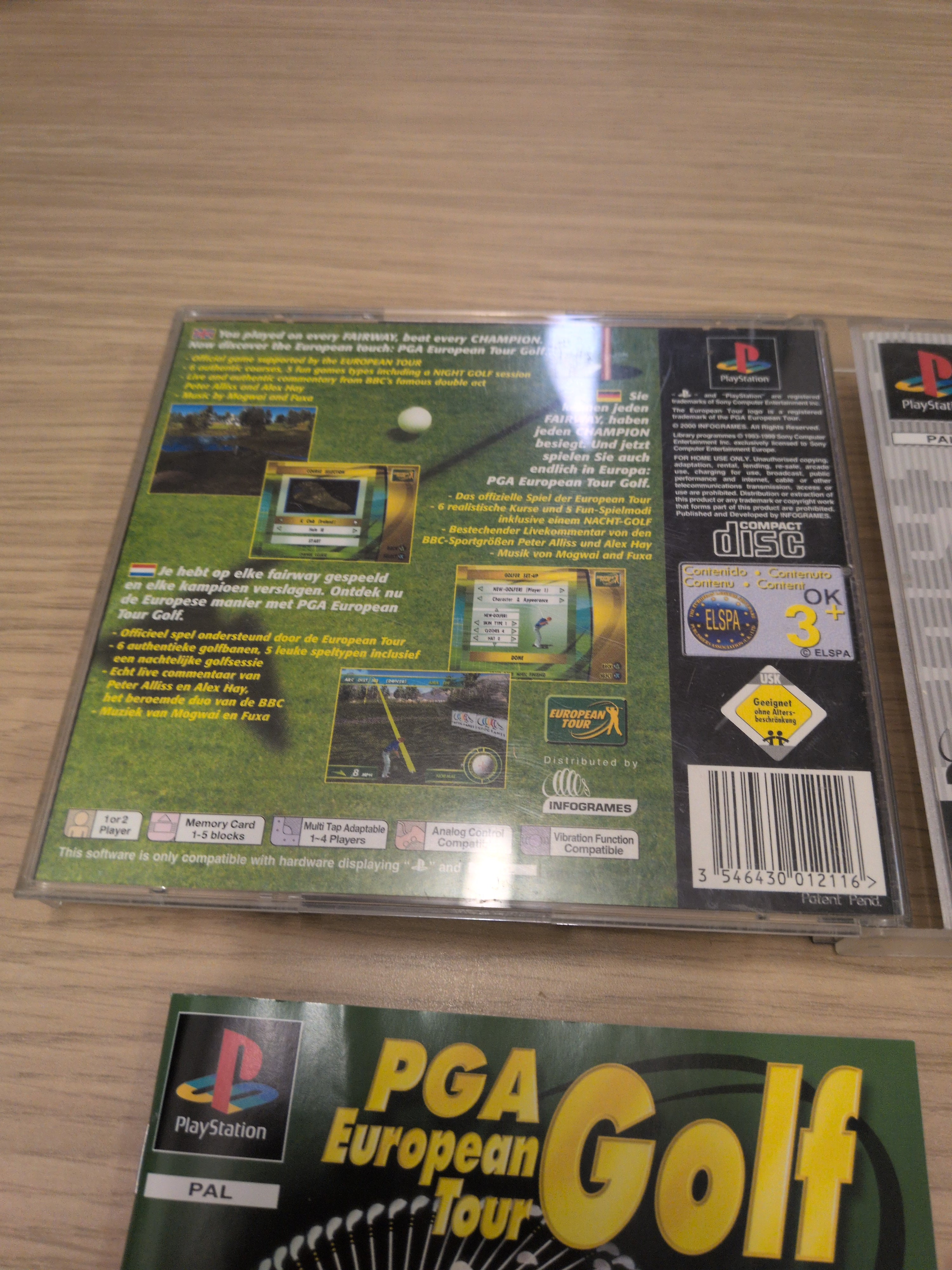 PGA European Tour Golf Sony PS1 game