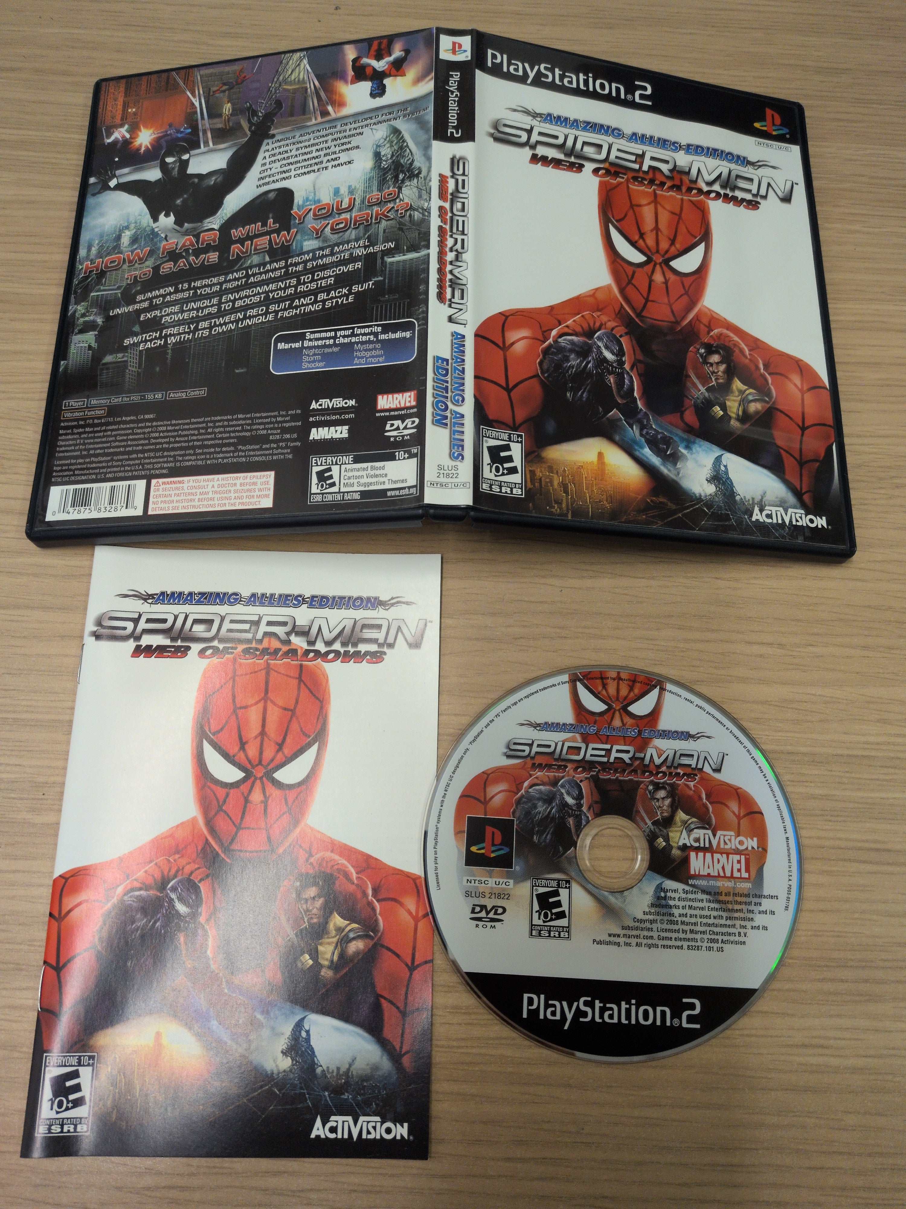 Spider-Man Web of Shadows Sony PS2 game NTSC