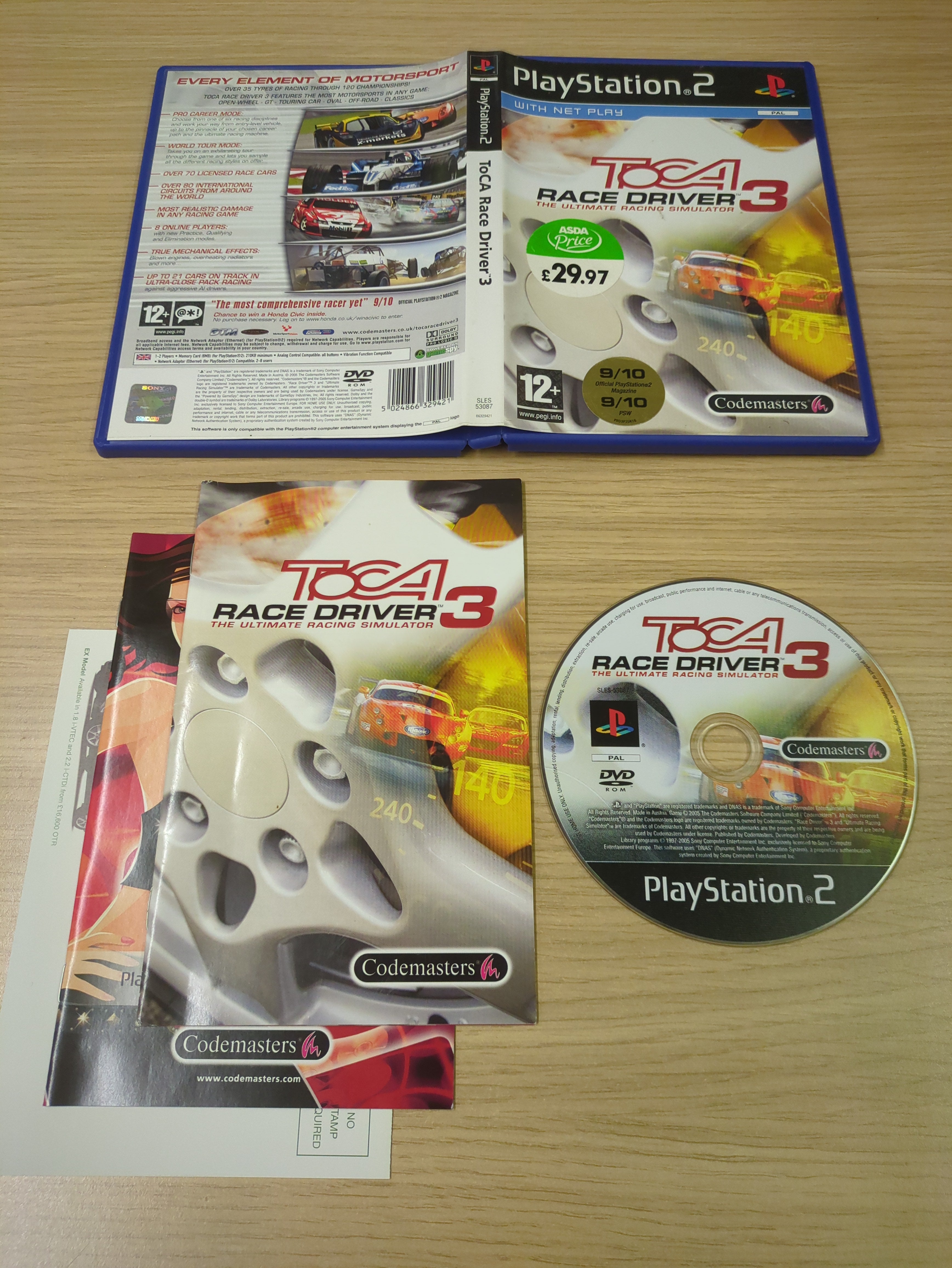 ToCA Race Driver 3 Sony PS2 game