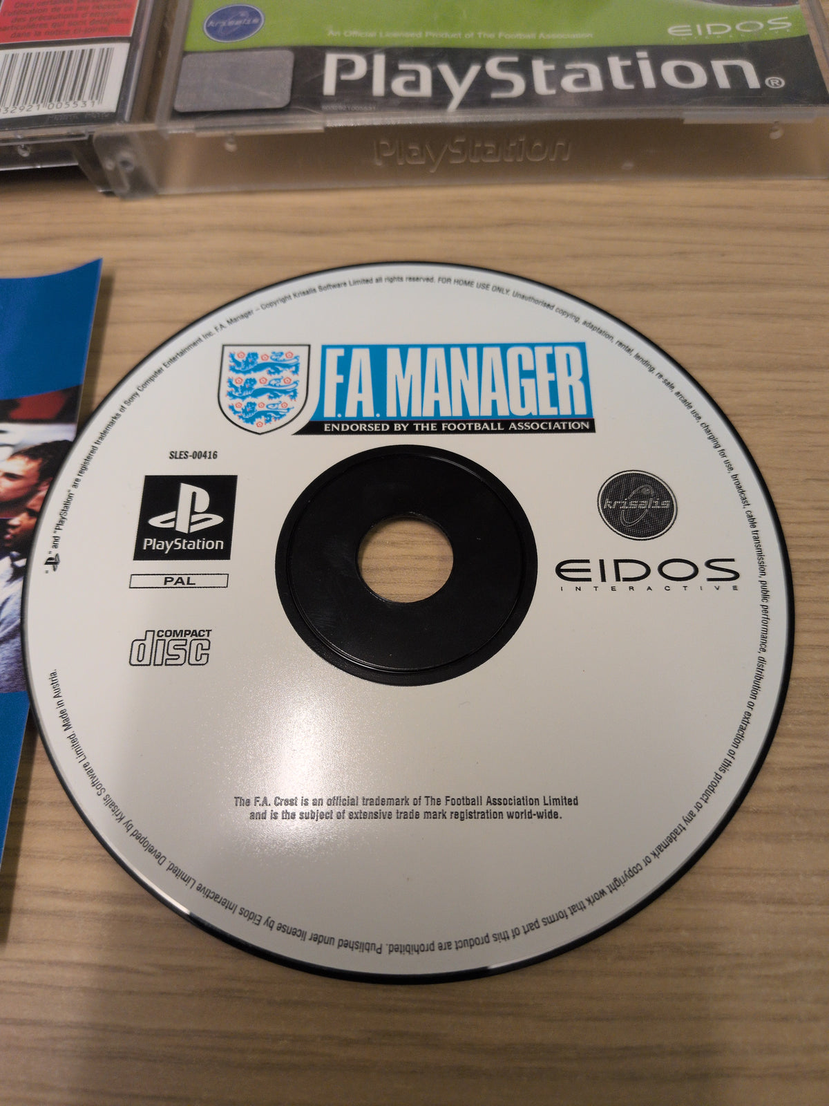 F.A. Manager Sony PS1 game