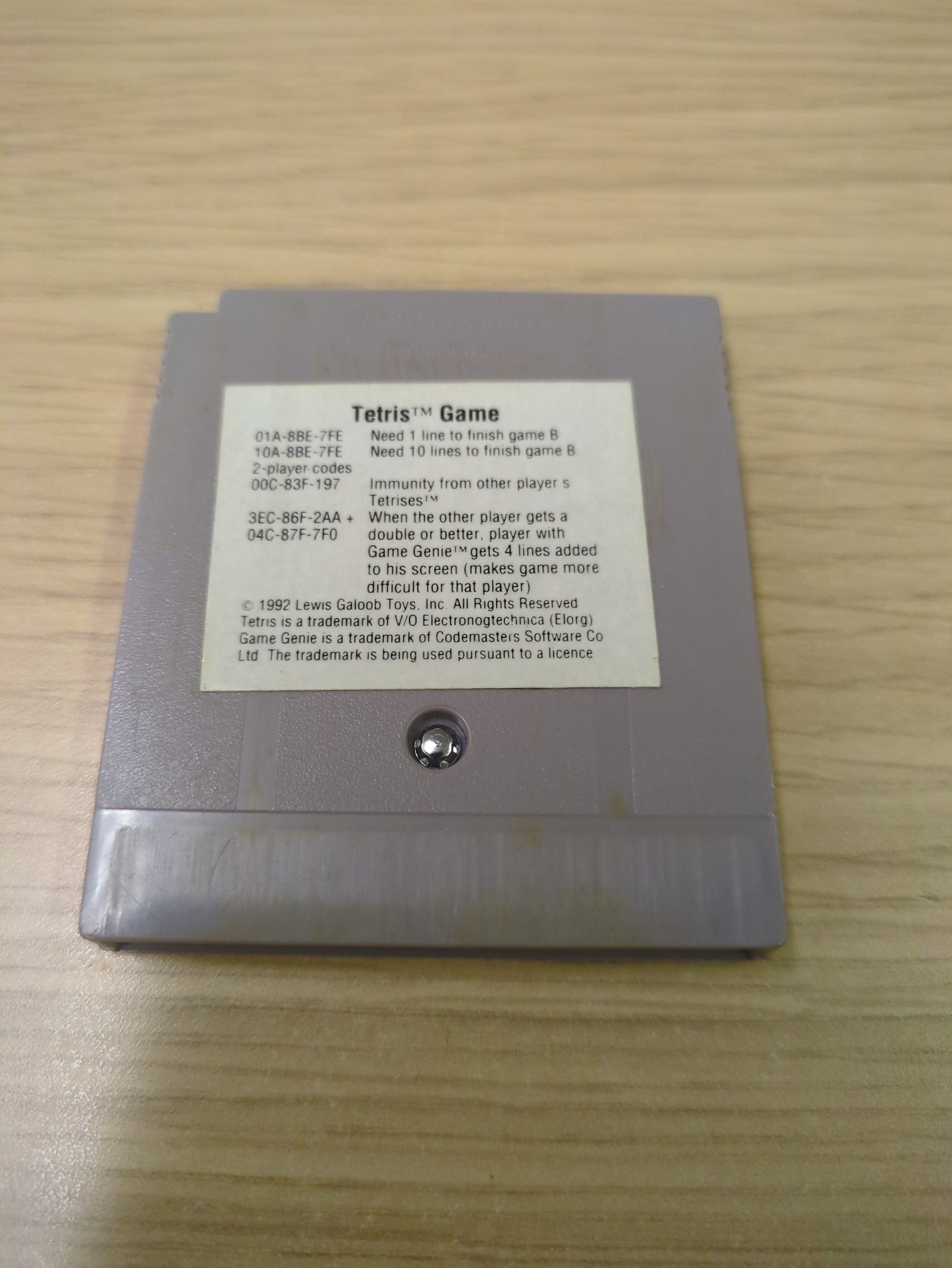 Tetris Nintendo Game Boy Cart Only