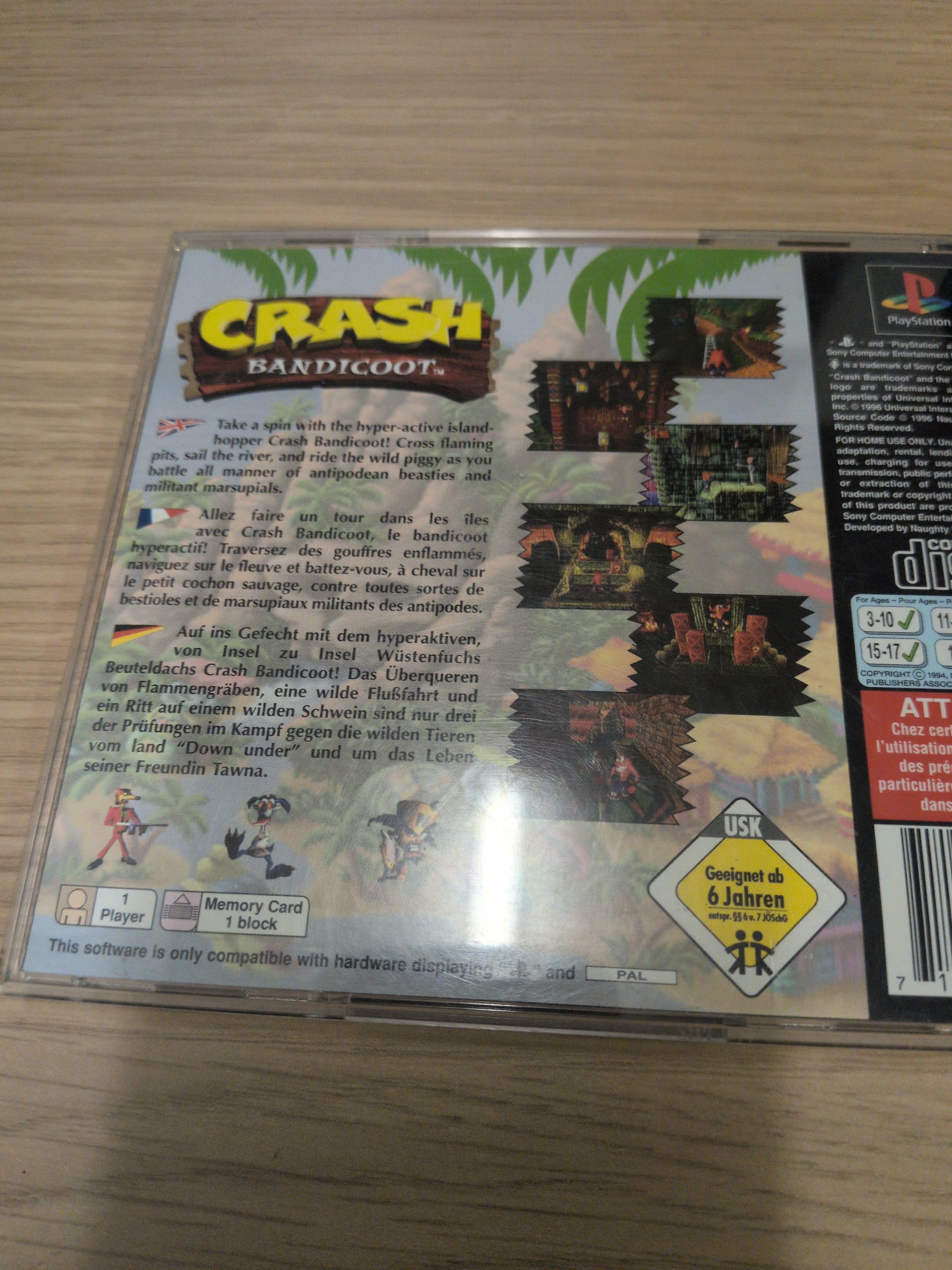 Crash Bandicoot (Big Box) Sony PS1 with demo disc