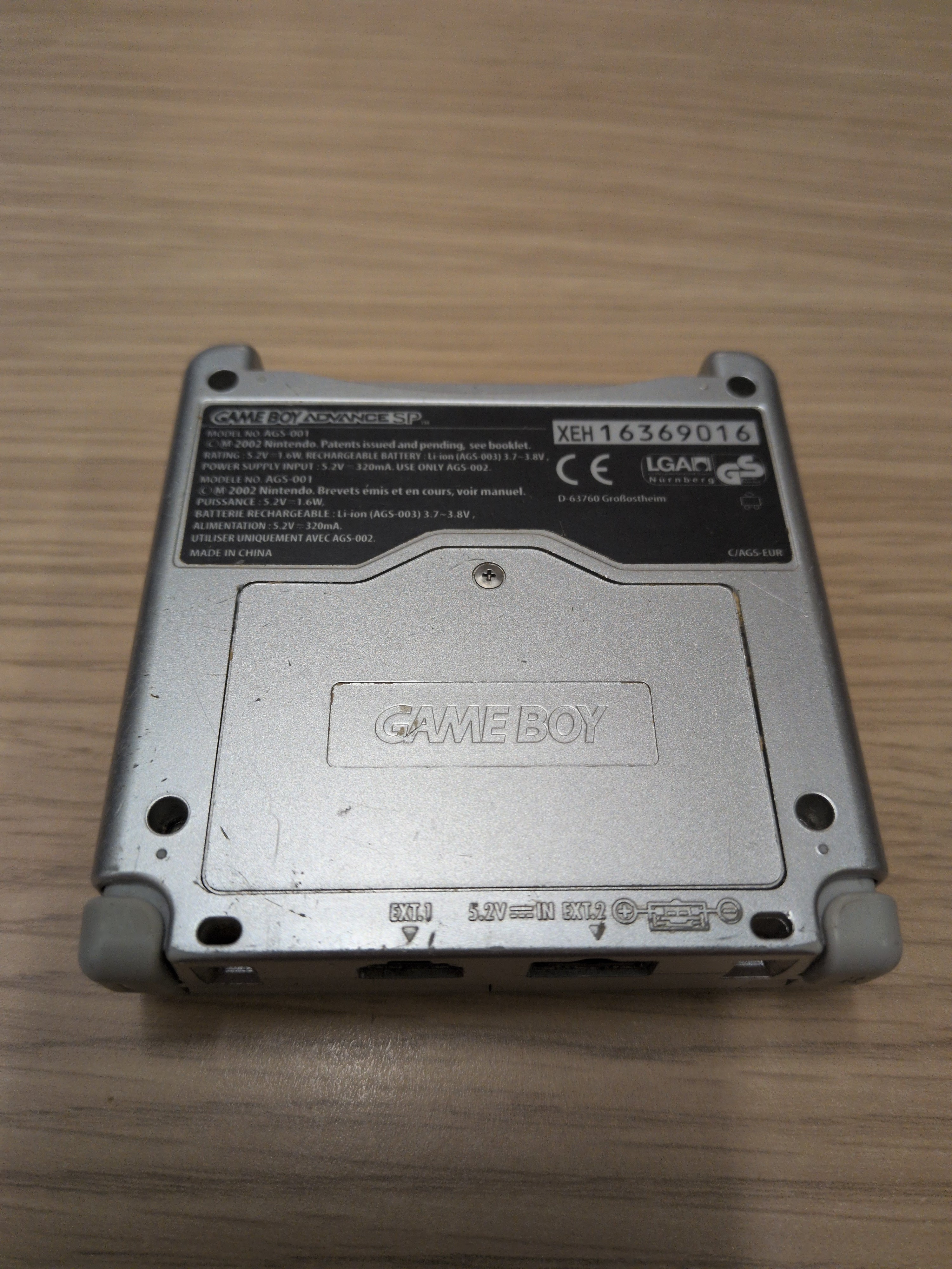 Nintendo Game Boy Advance SP GBA Console Tribal Silver handheld