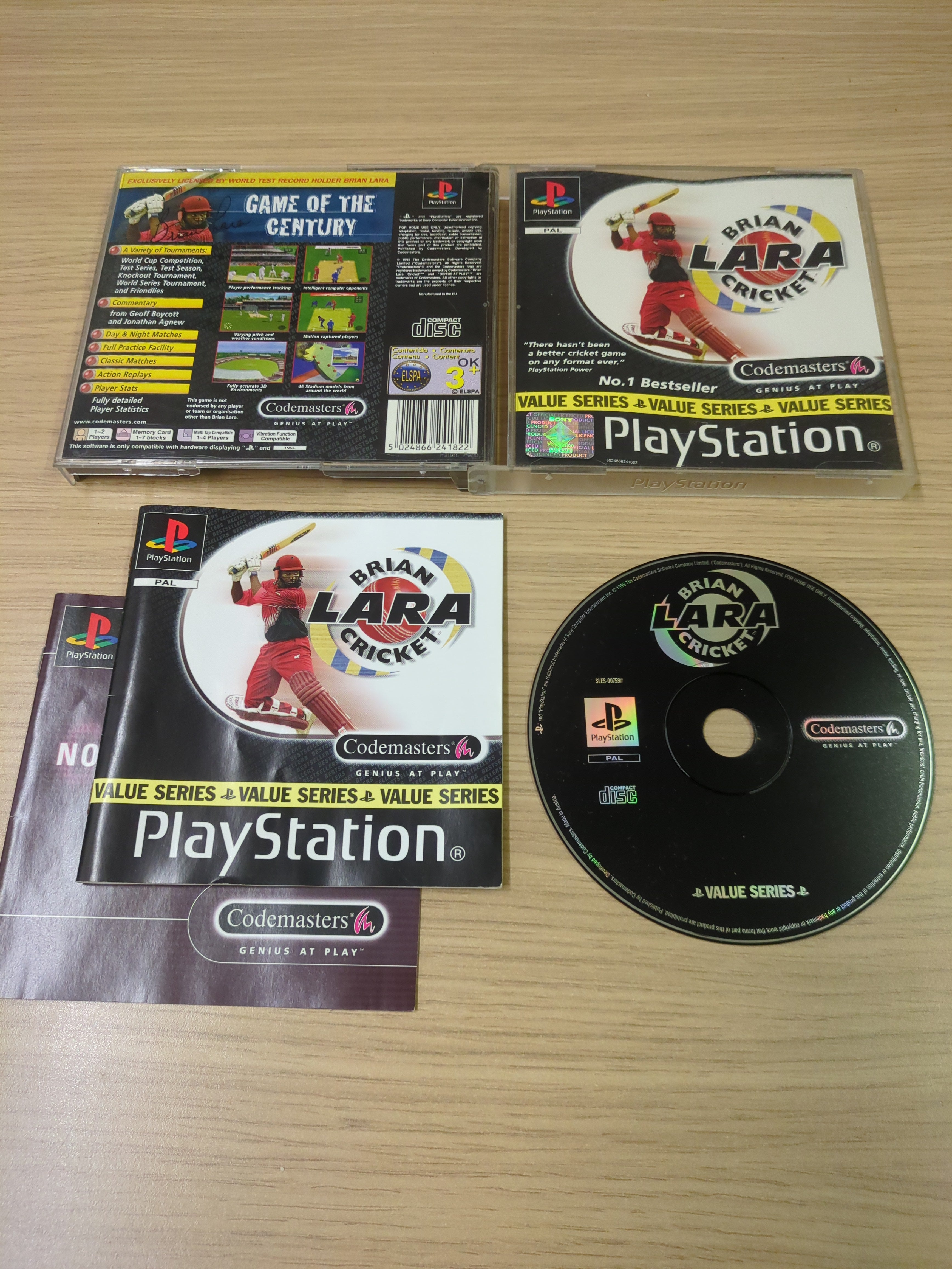Brian Lara Cricket (Value Series) Sony PS1 game