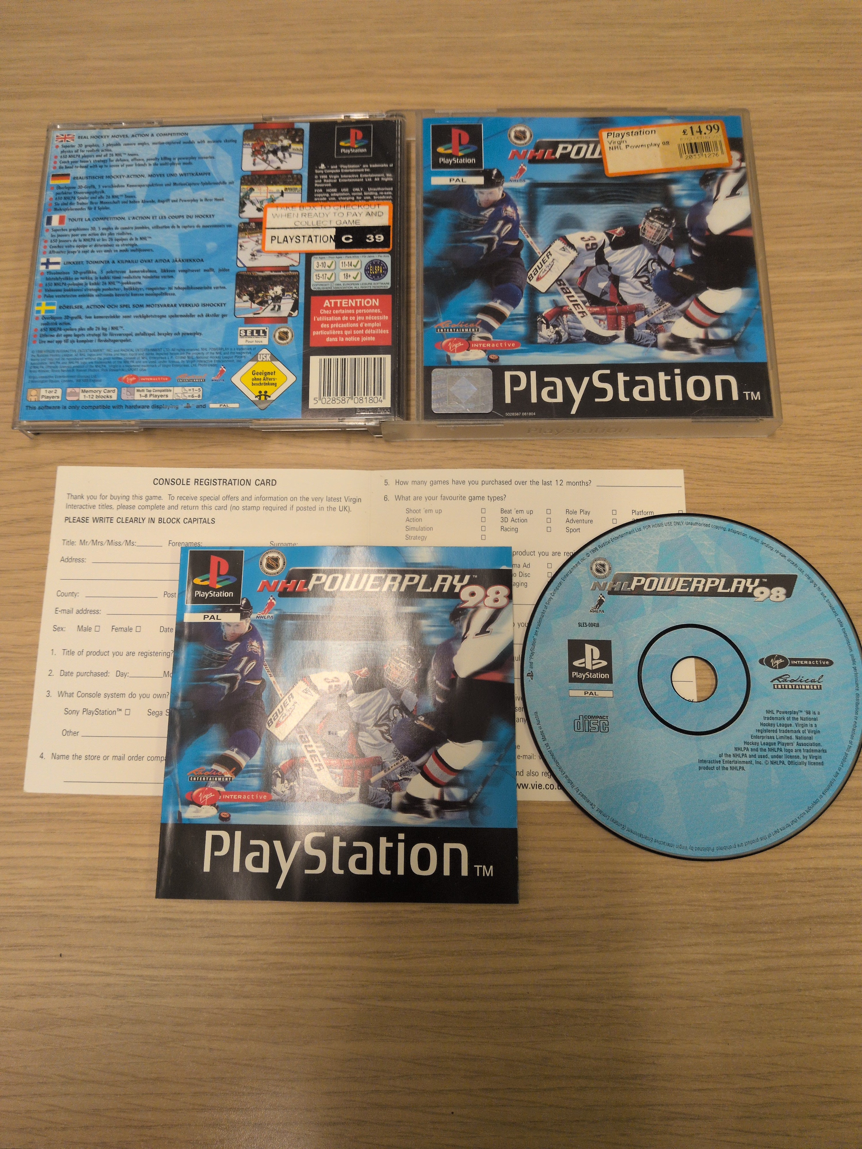 NHL Powerplay Sony PS1 game