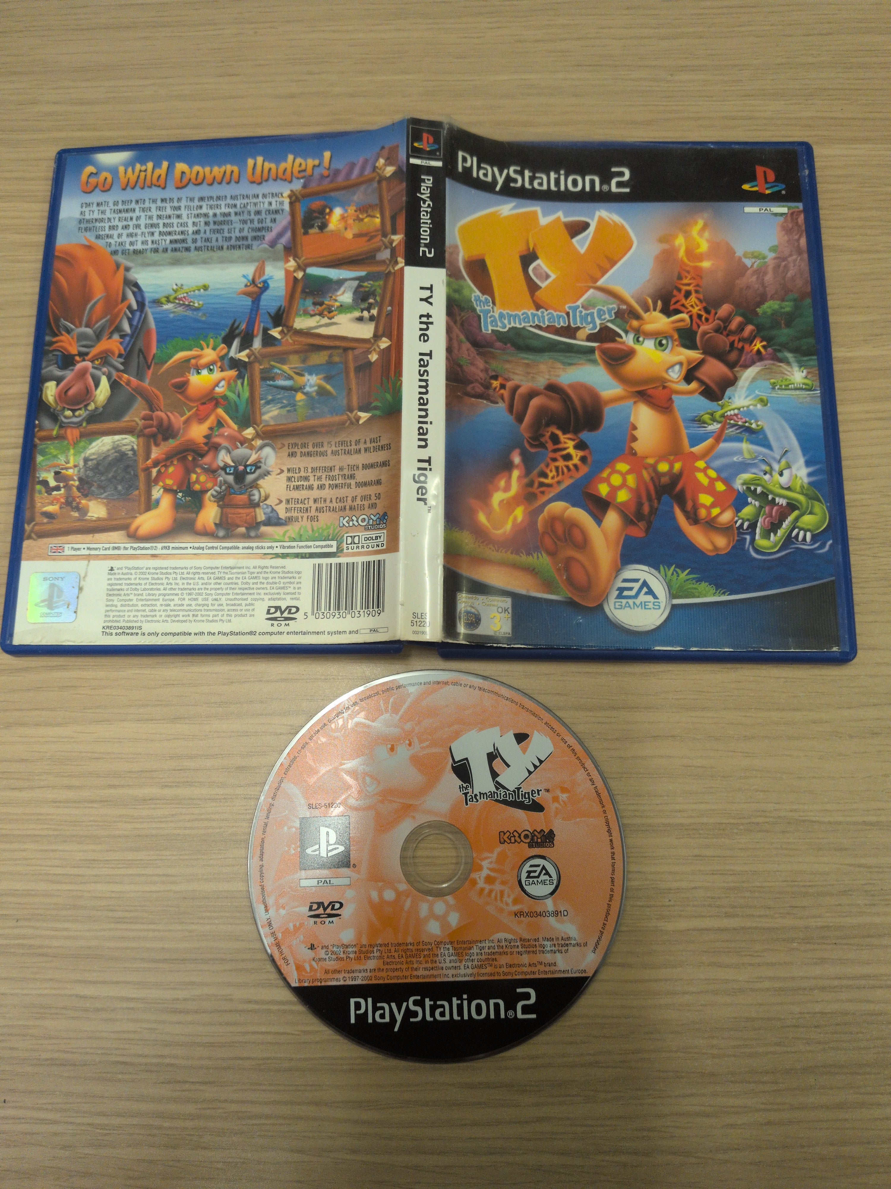 Ty The Tasmanian Tiger Sony PS2 game
