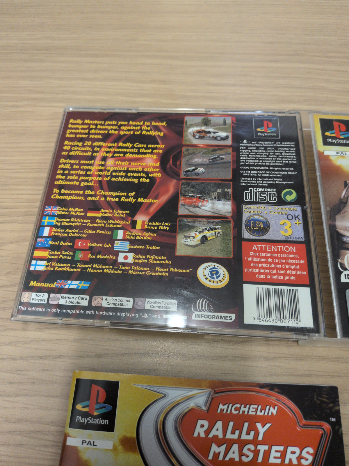 Rally Masters Michelin Race of Champions Sony PS1 game