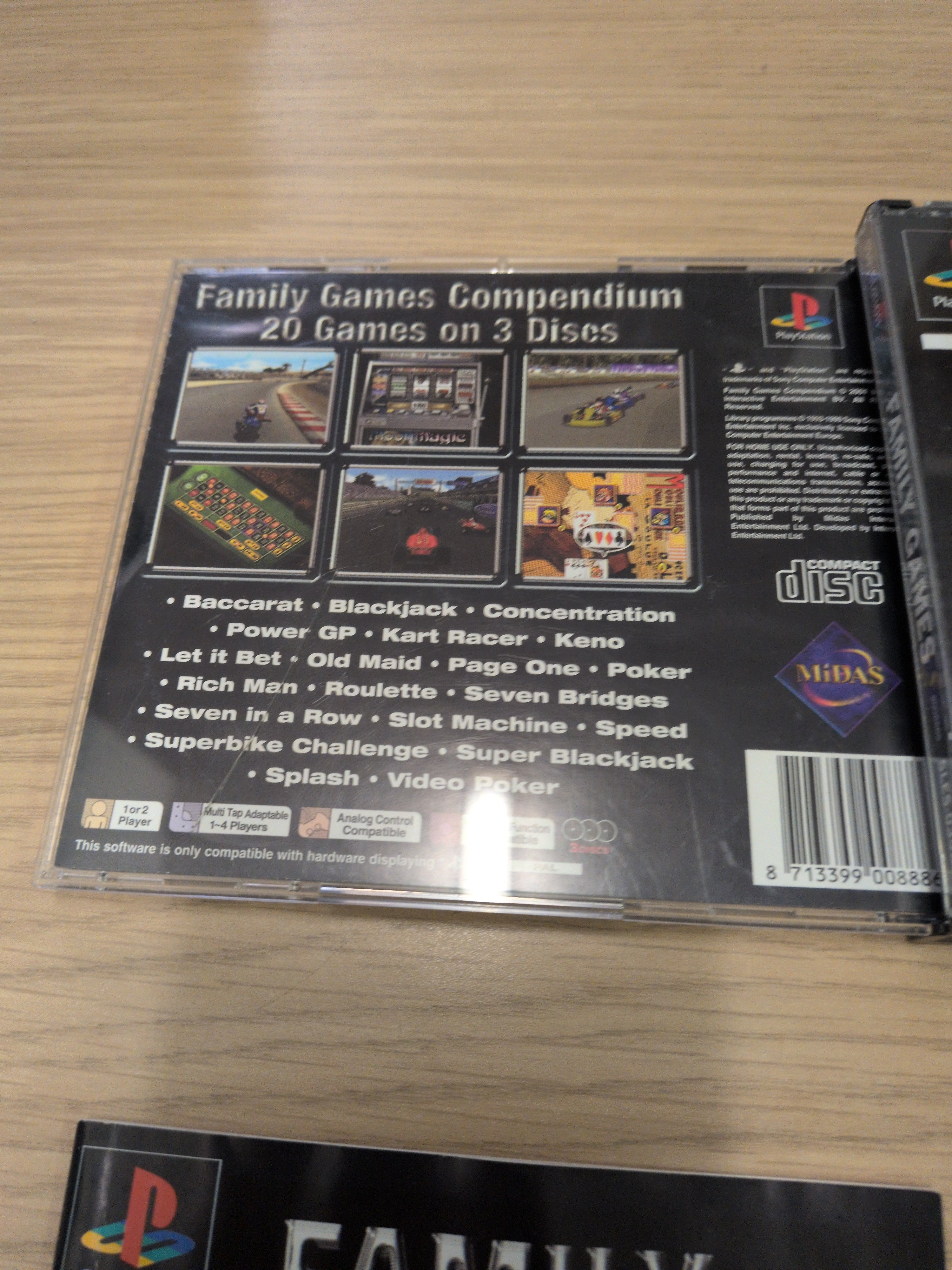 Family Games Compendium Sony PS1 game