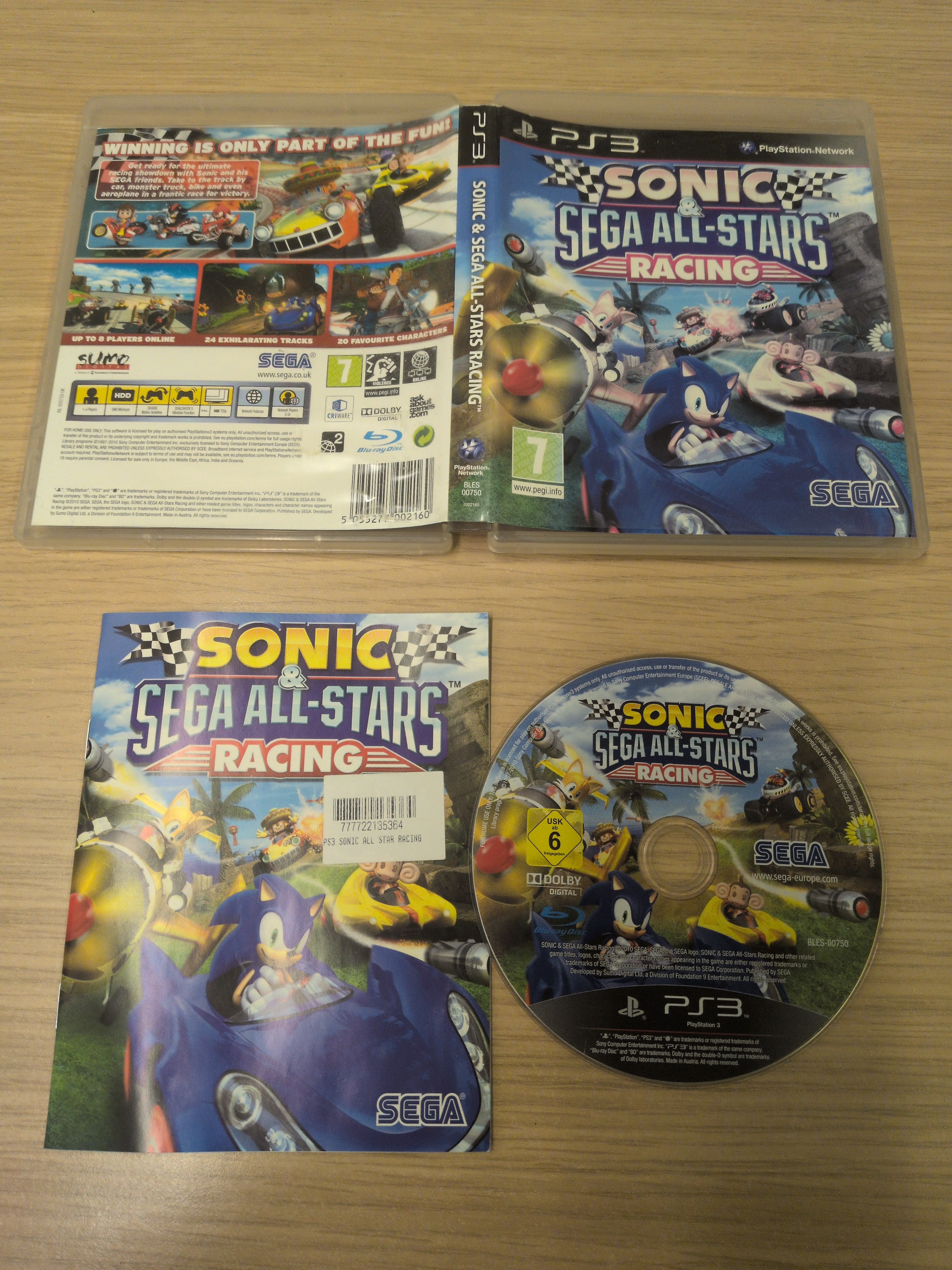 Sonic & SEGA All-Stars Racing Sony PS3 game – retro game store uk ...