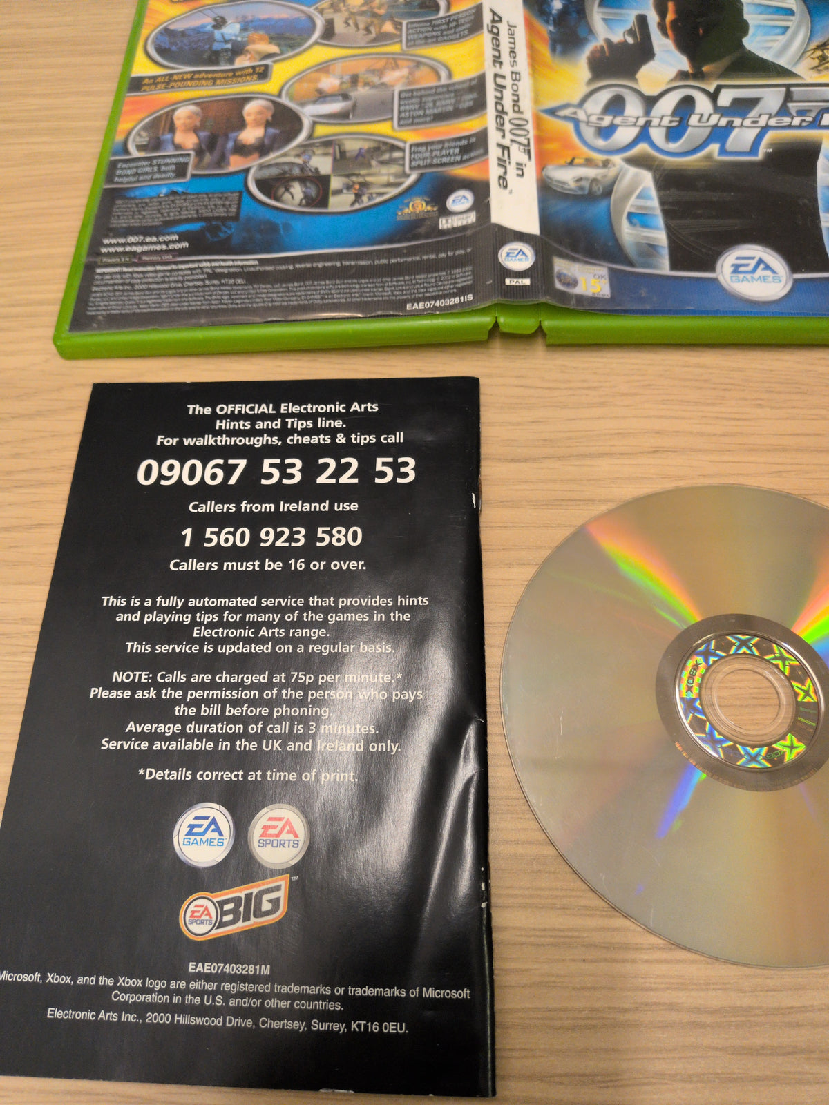 James Bond 007: In Agent Under Fire original Xbox game