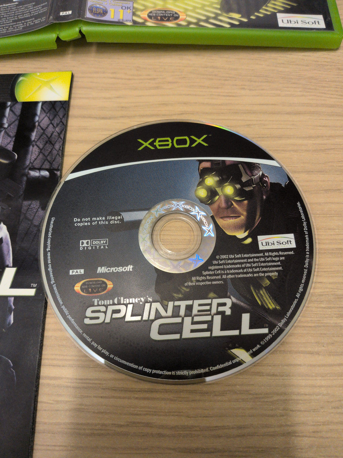 Tom Clancy's Splinter Cell original Xbox game