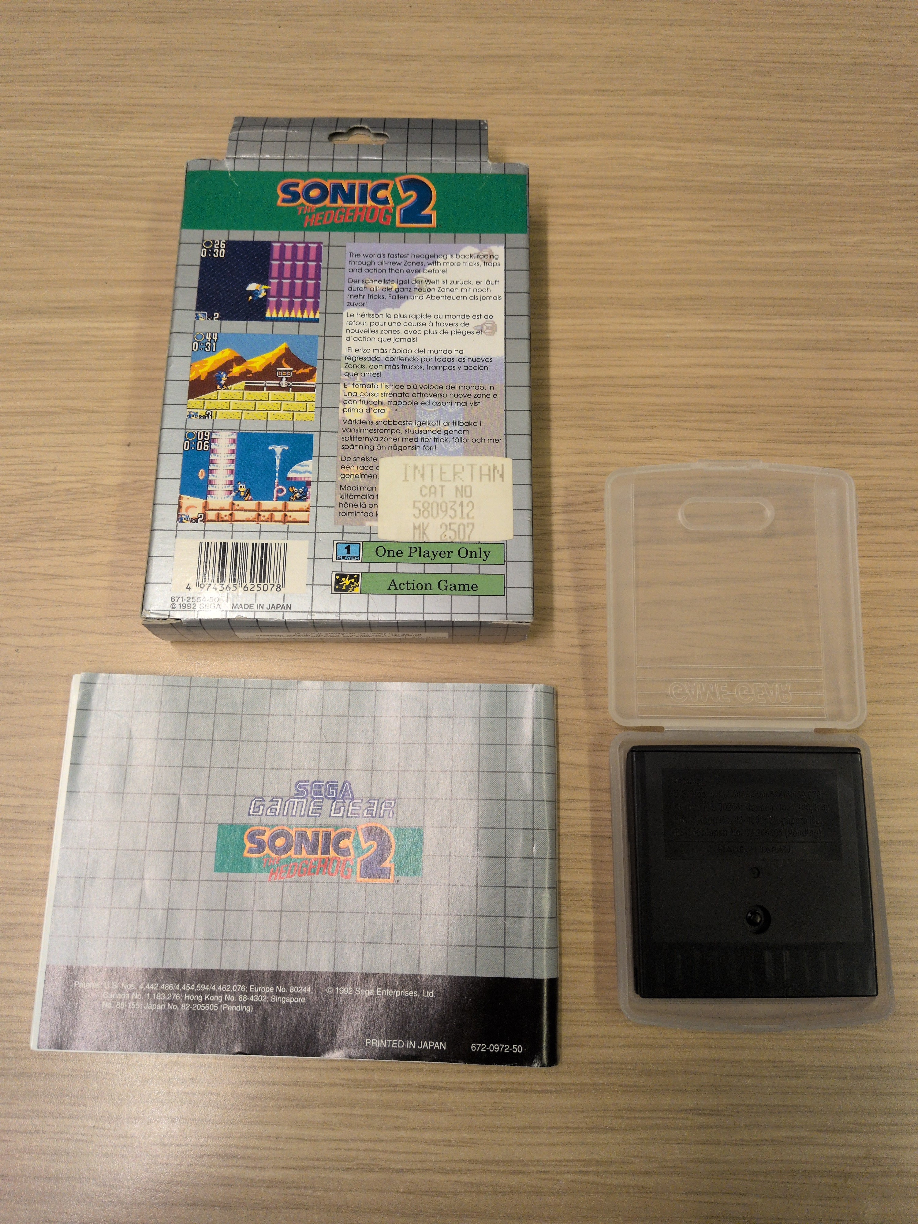 Sonic The Hedgehog 2 Sega Game Gear game