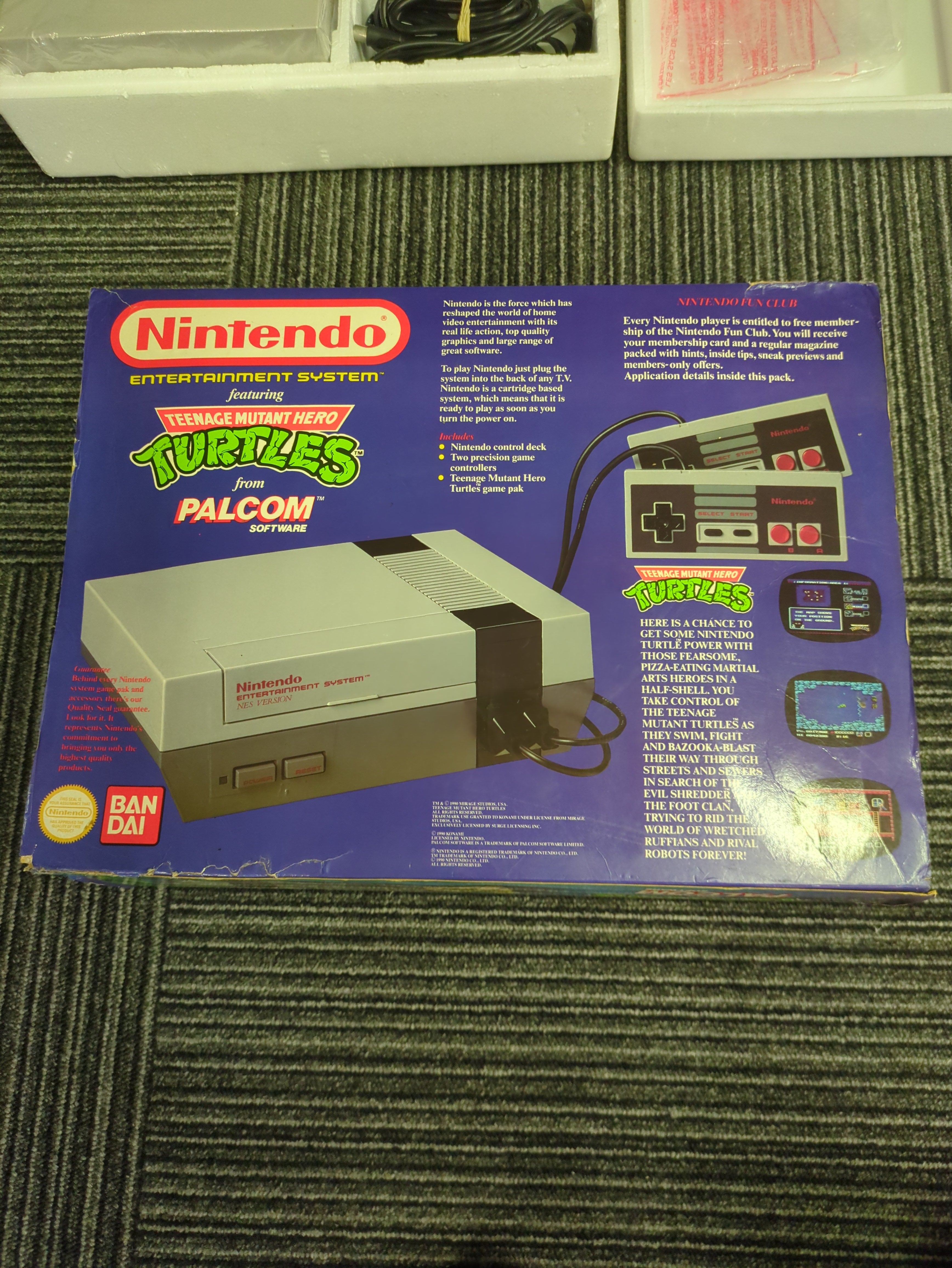 Teenage Mutant Hero Turtles NES Nintendo Entertainment System Boxed Console