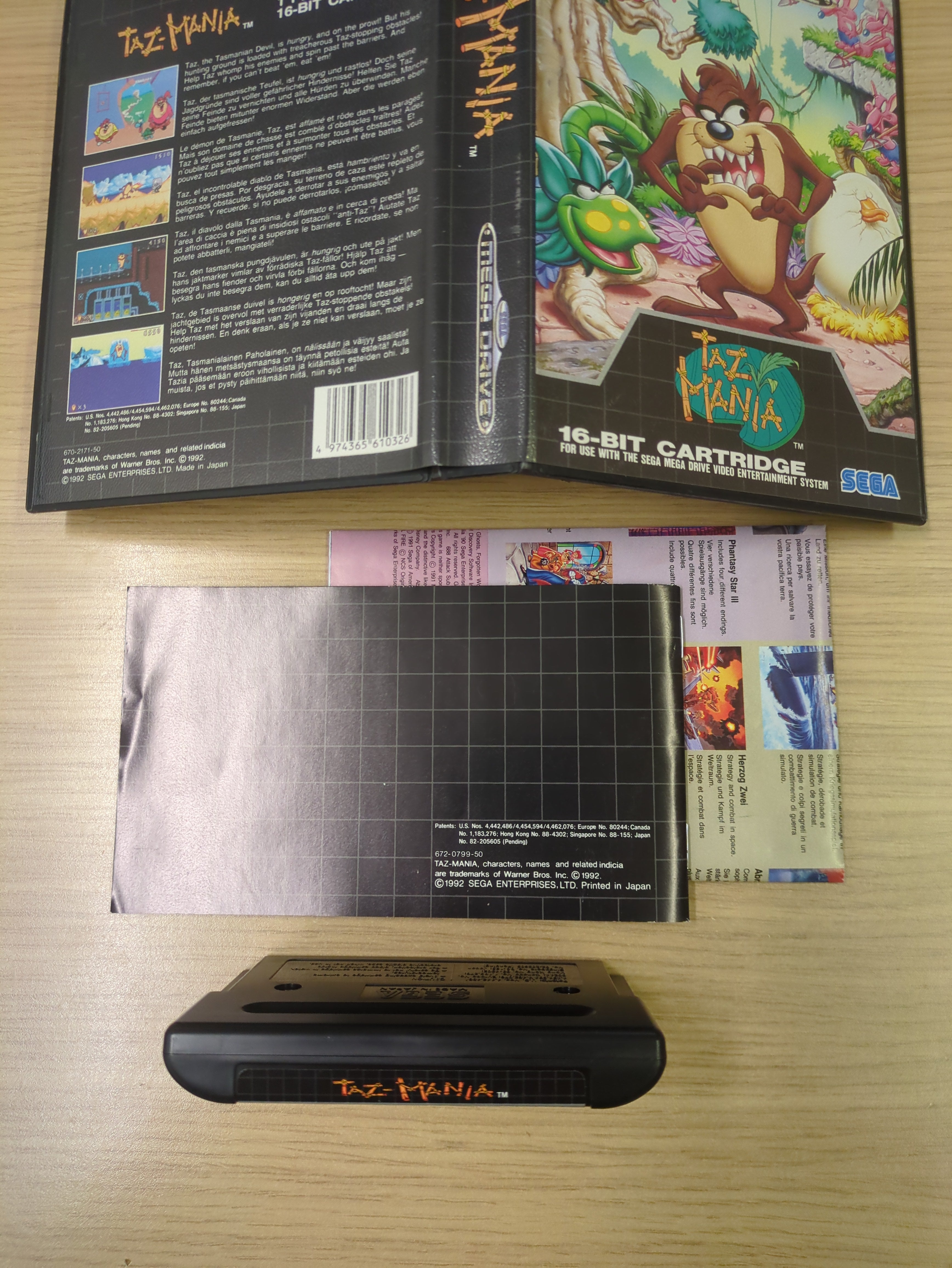 Taz-Mania Sega Mega Drive game complete
