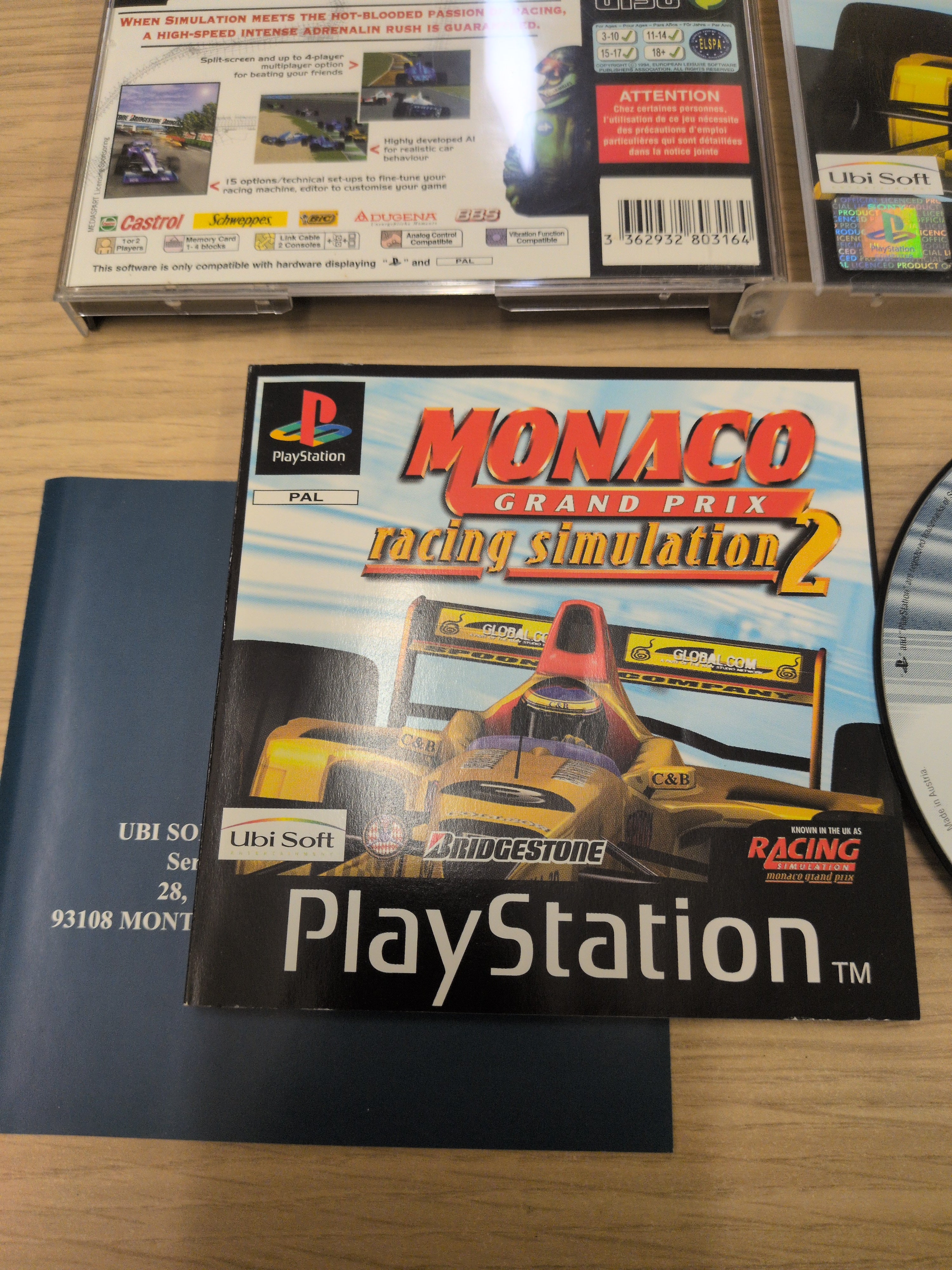 Racing Simulation Monaco Grand Prix Sony PS1 game