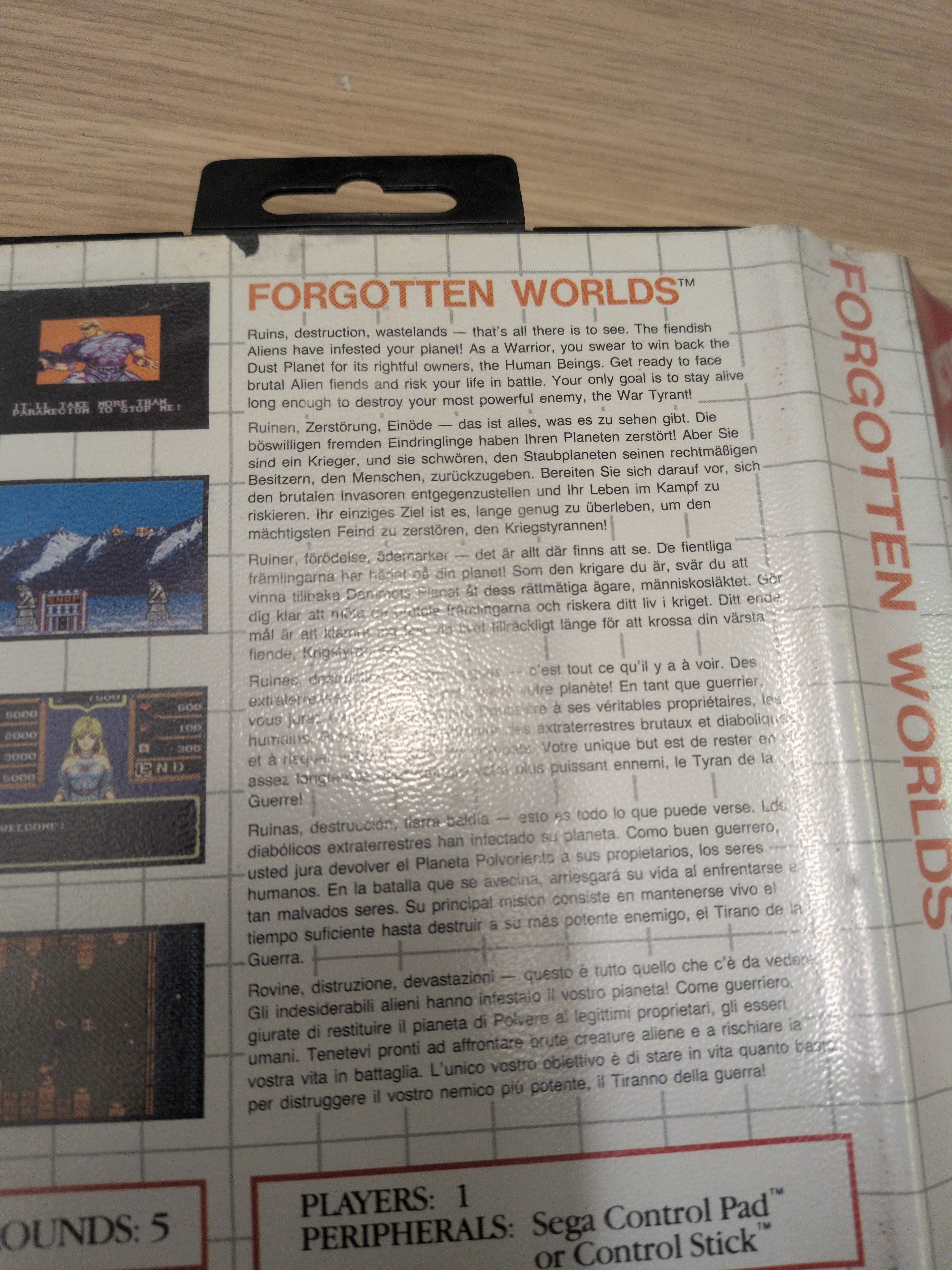 Forgotten Worlds Sega Master System game