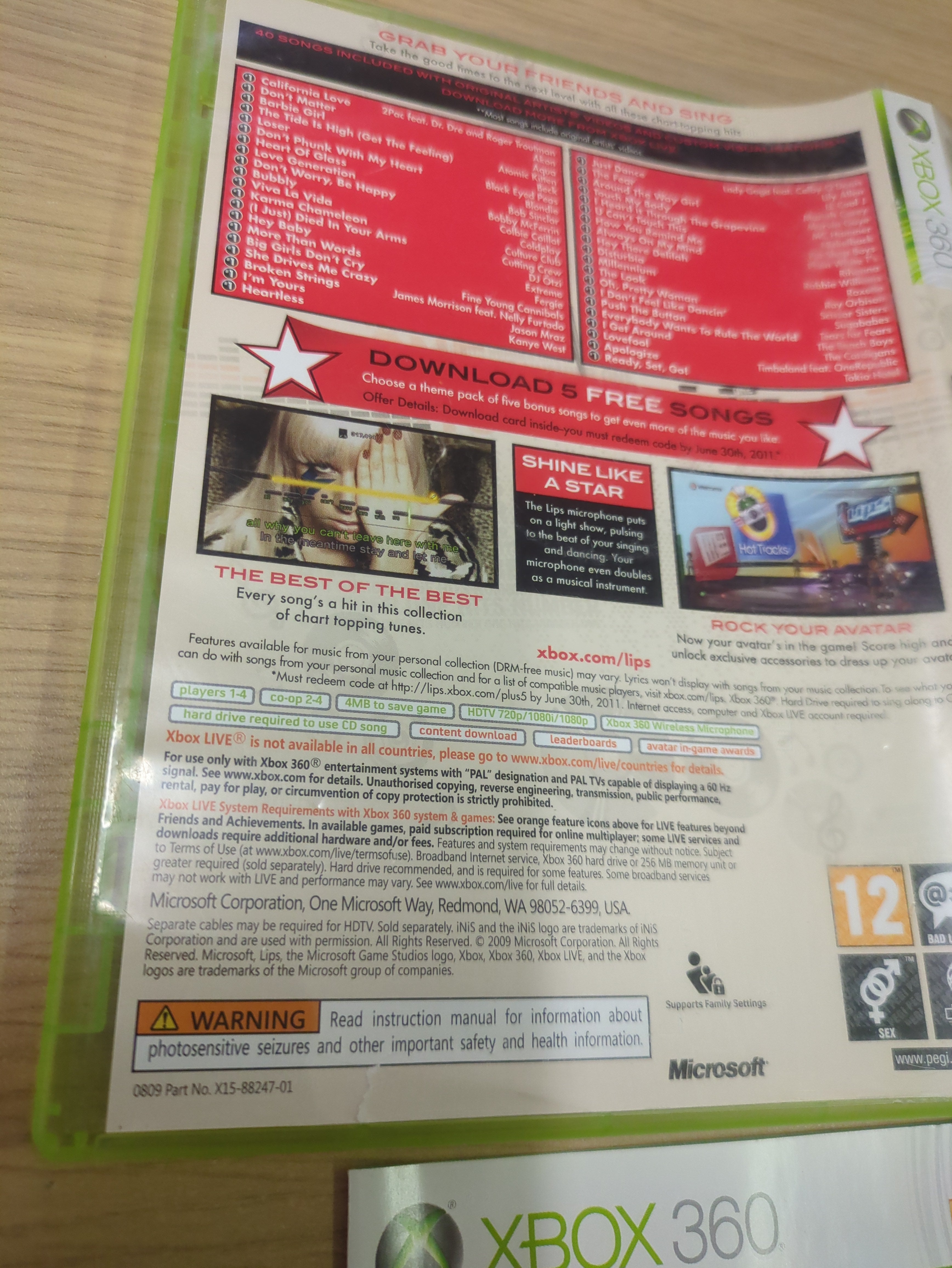 Lips Number One Hits Xbox 360 game