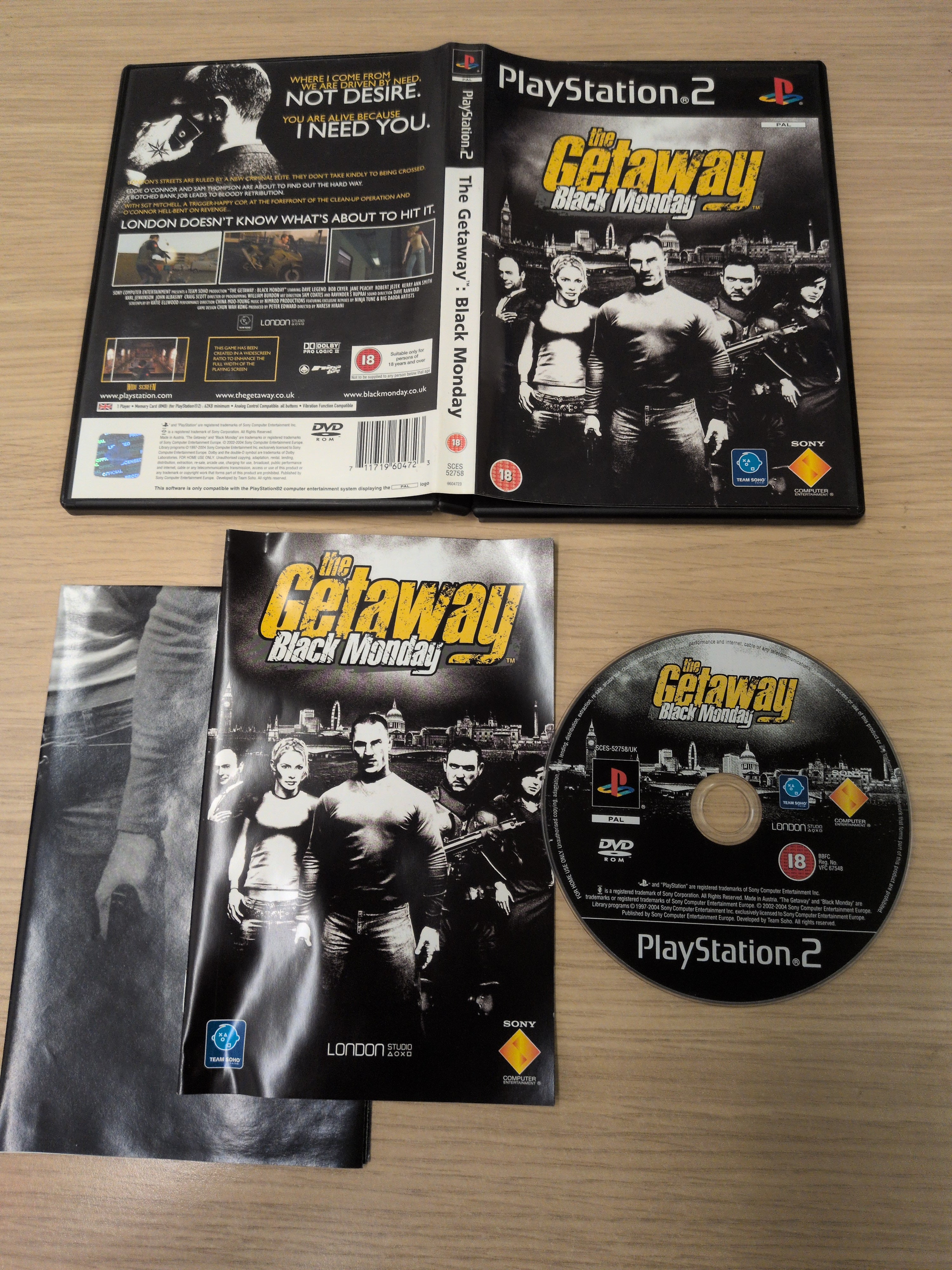 The Getaway Black Monday Sony PS2 game