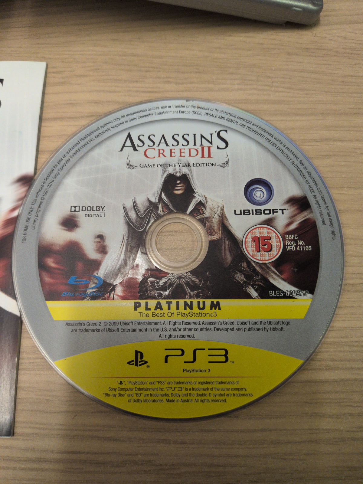 Assassin's Creed II Platinum Sony PS3 game