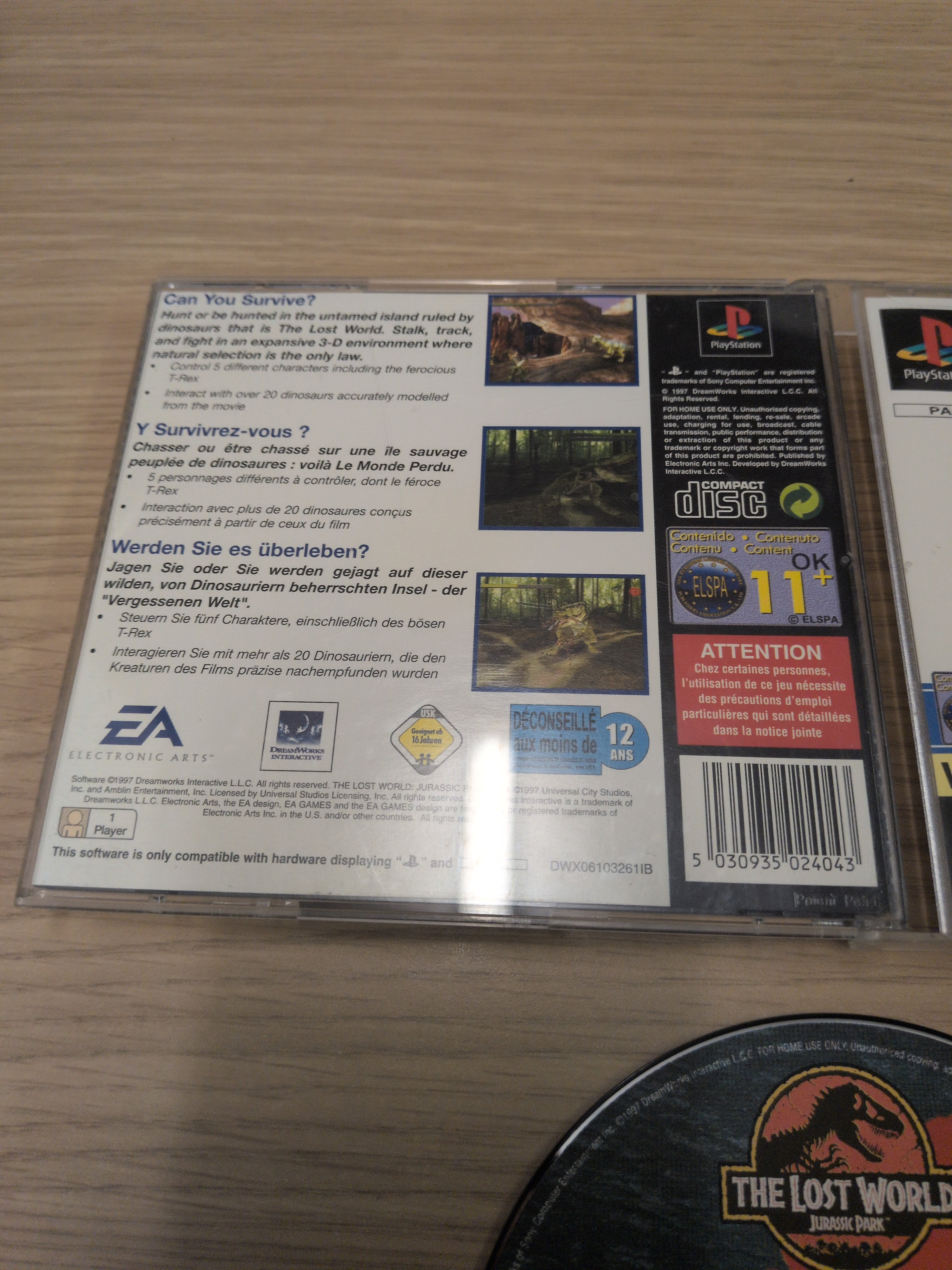 The Lost World: Jurassic Park (EA Classics) Sony PS1 game