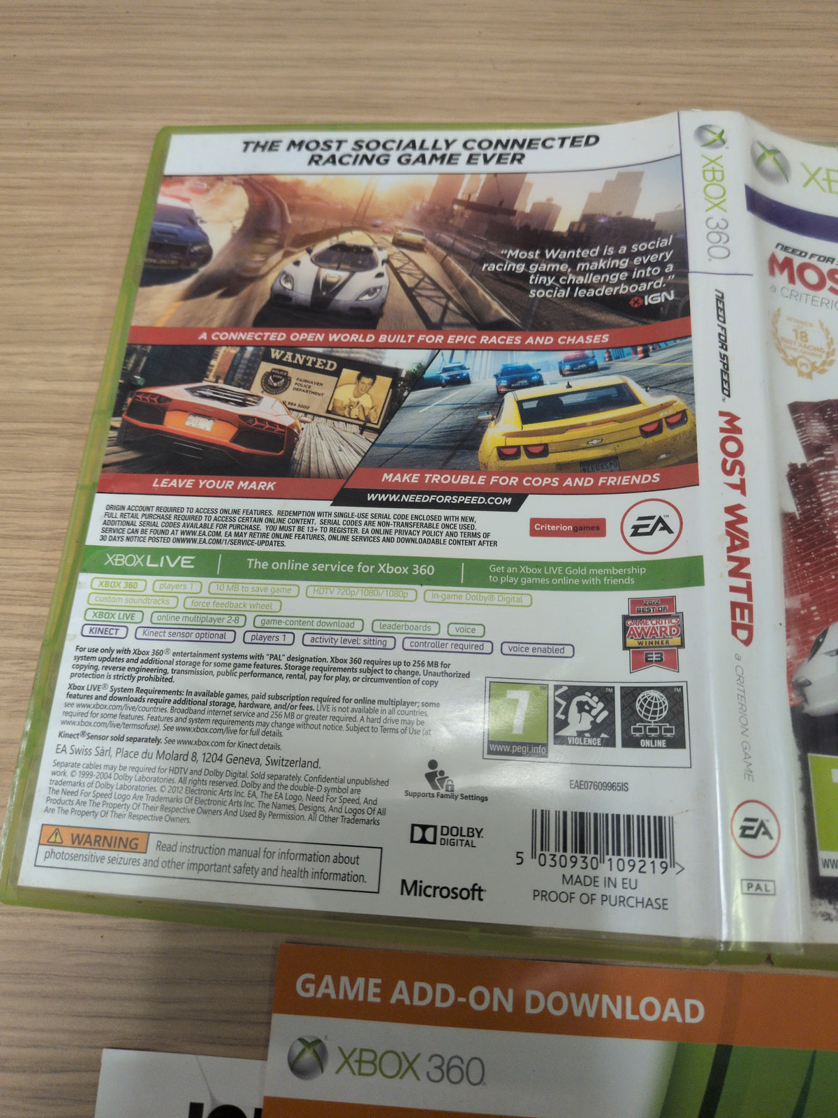 Need For Speed Most Wanted Xbox 360 game