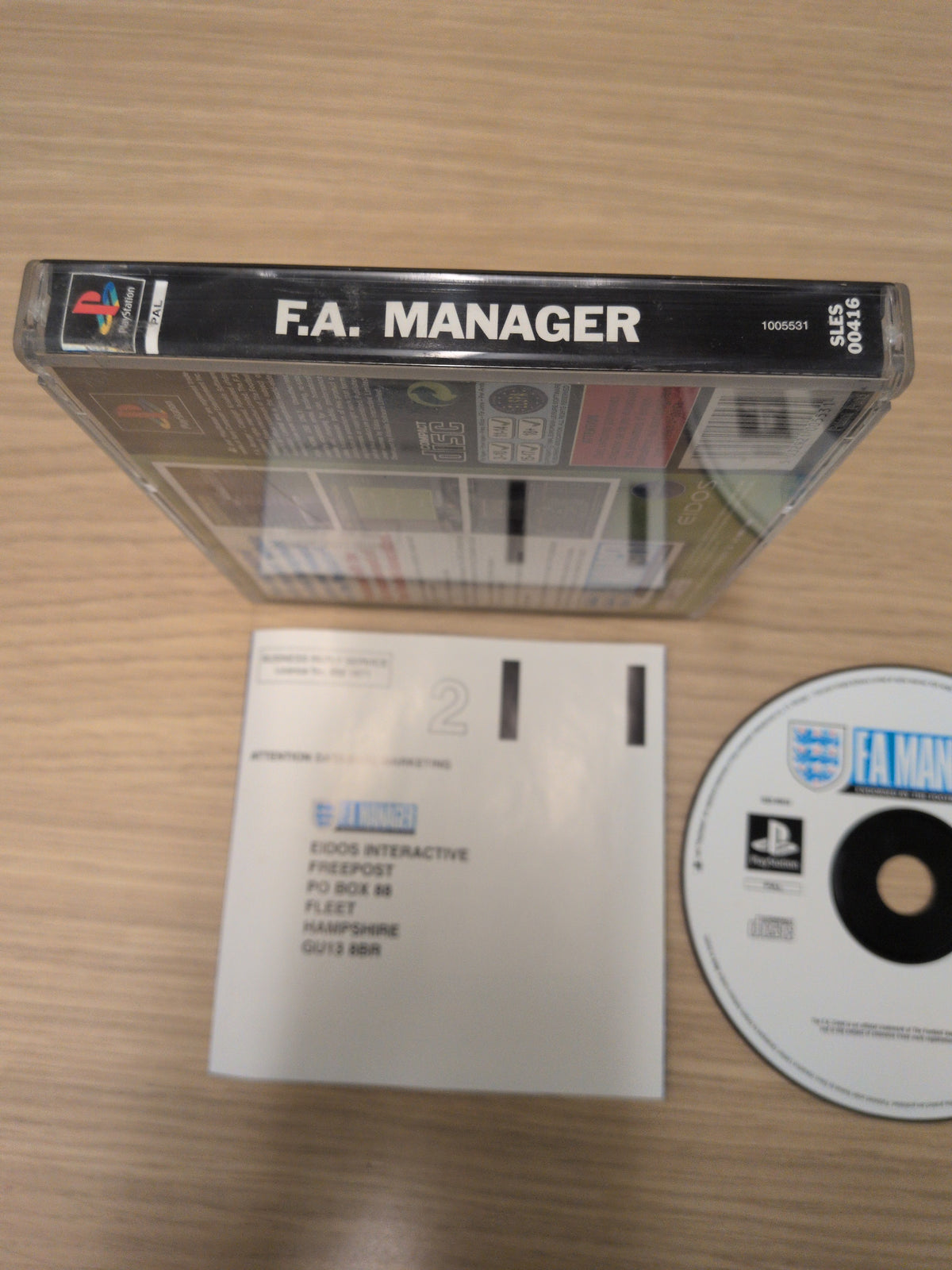 F.A. Manager Sony PS1 game