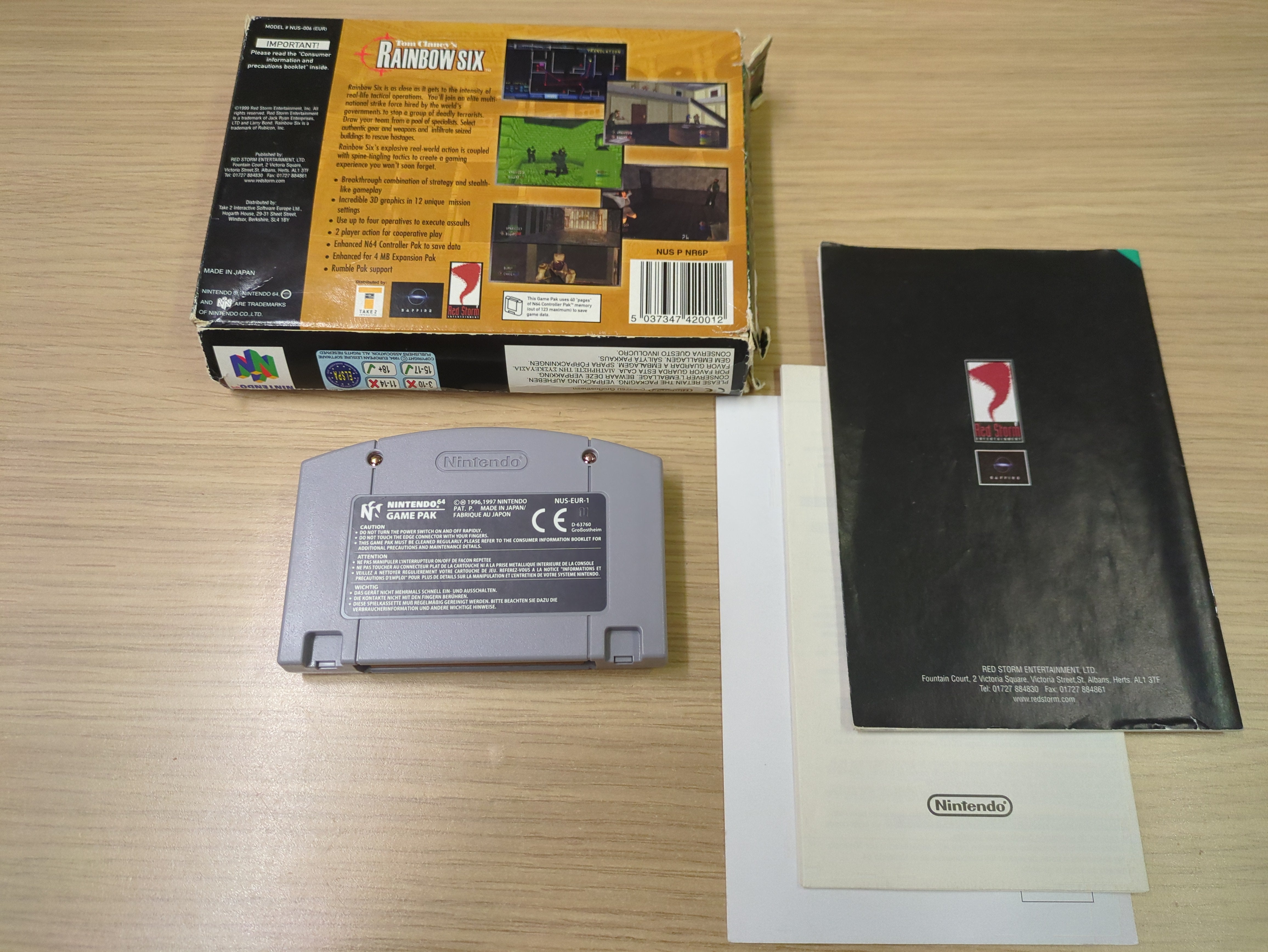 Tom Clancy's Rainbow Six Nintendo N64 game Boxed